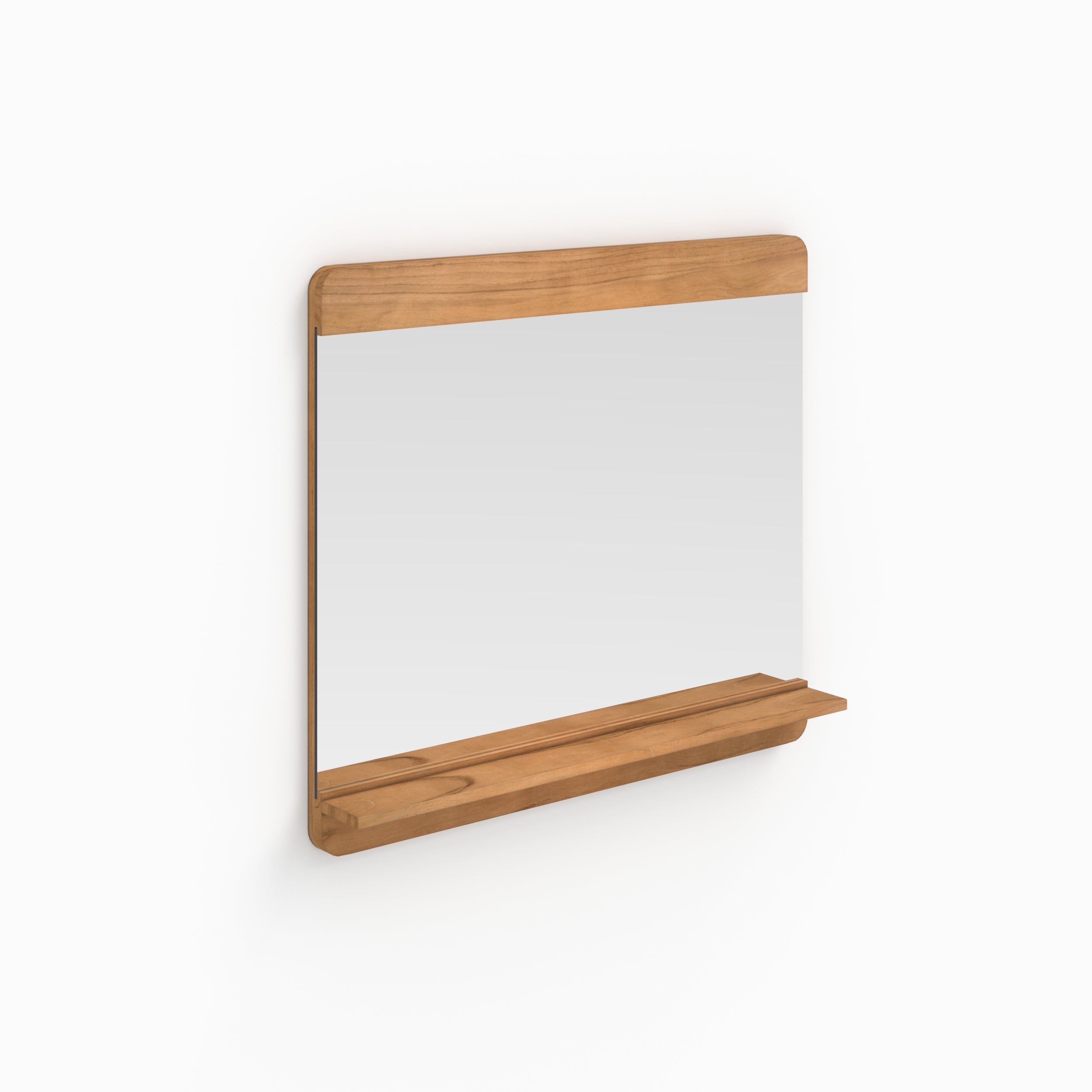 Specchio da bagno a parete rettangolare in legno Nymphea