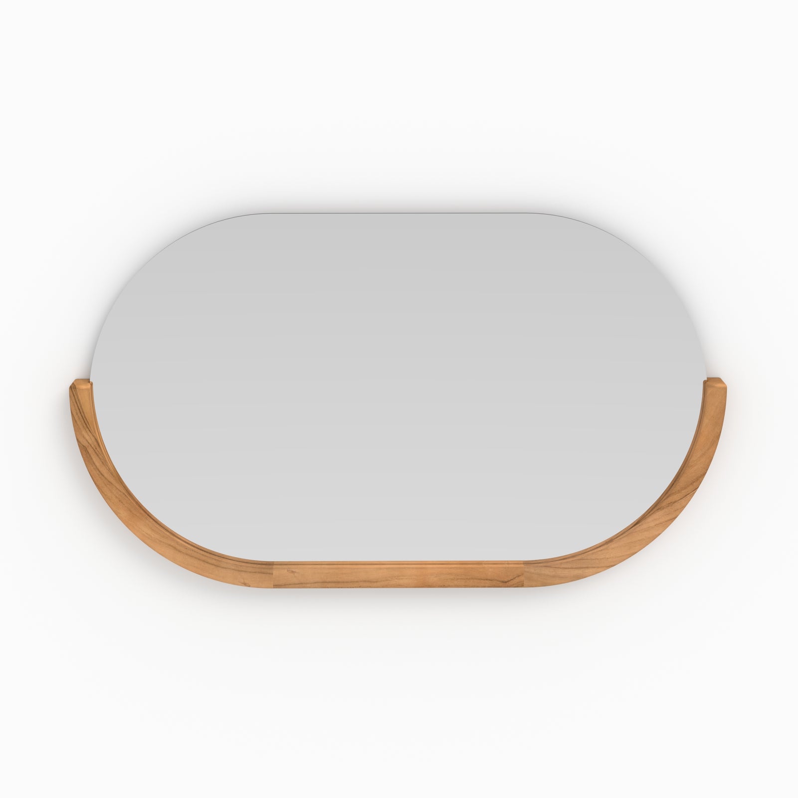 miroir mural de salle de bain zephyr ovale teck