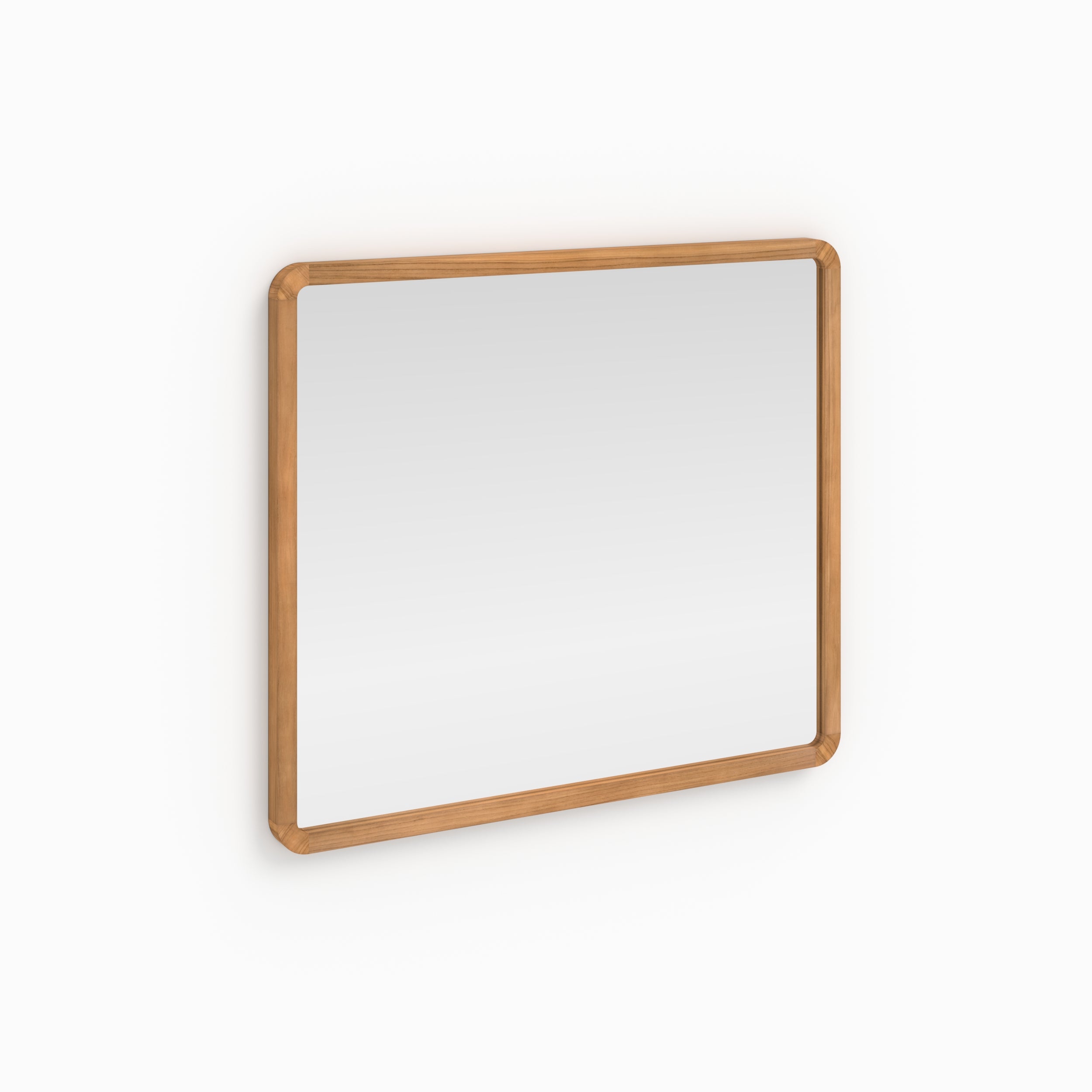 Specchio da parete Vea in legno di teak per bagno