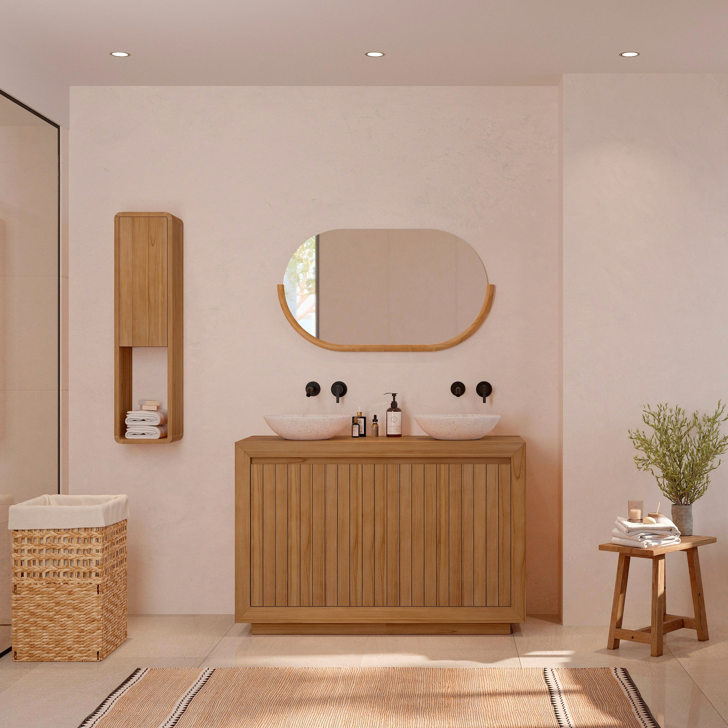 miroir oval en bois zephyr sdb