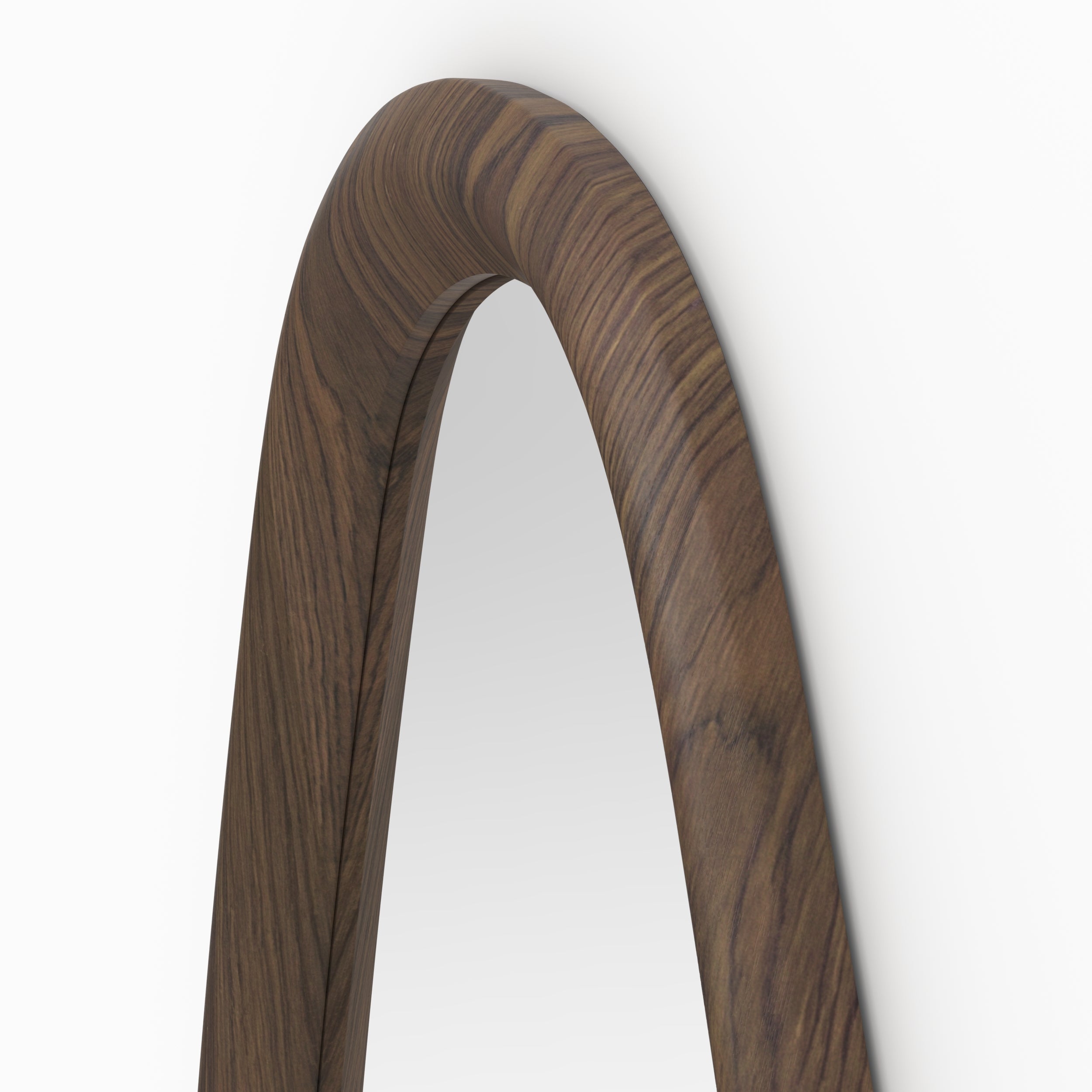 Miroir ovale Yoko en placage noyer, 80 x 120 cm