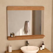 Specchio da bagno rettangolare in legno Nymphea, RDV Deco