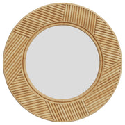 Specchio rotondo Lapta in rattan