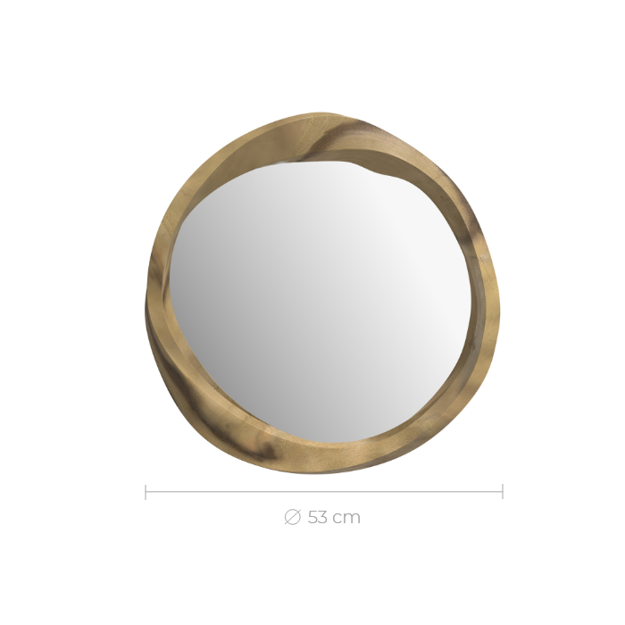 specchio Yong in legno chiaro di suar 53 cm