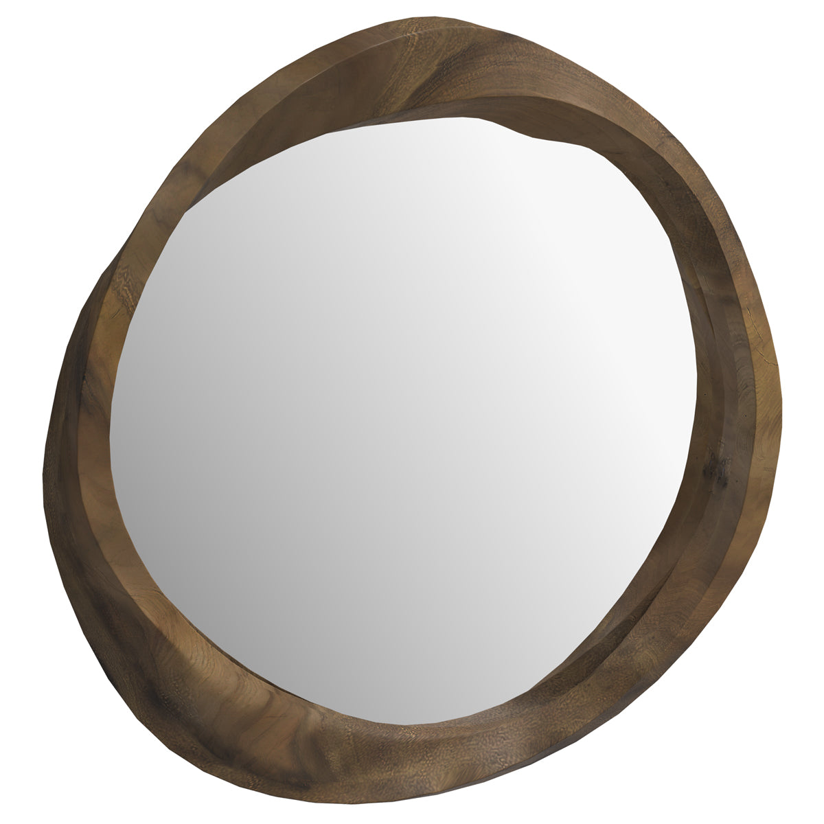 specchio Yong in legno di suar ondulato