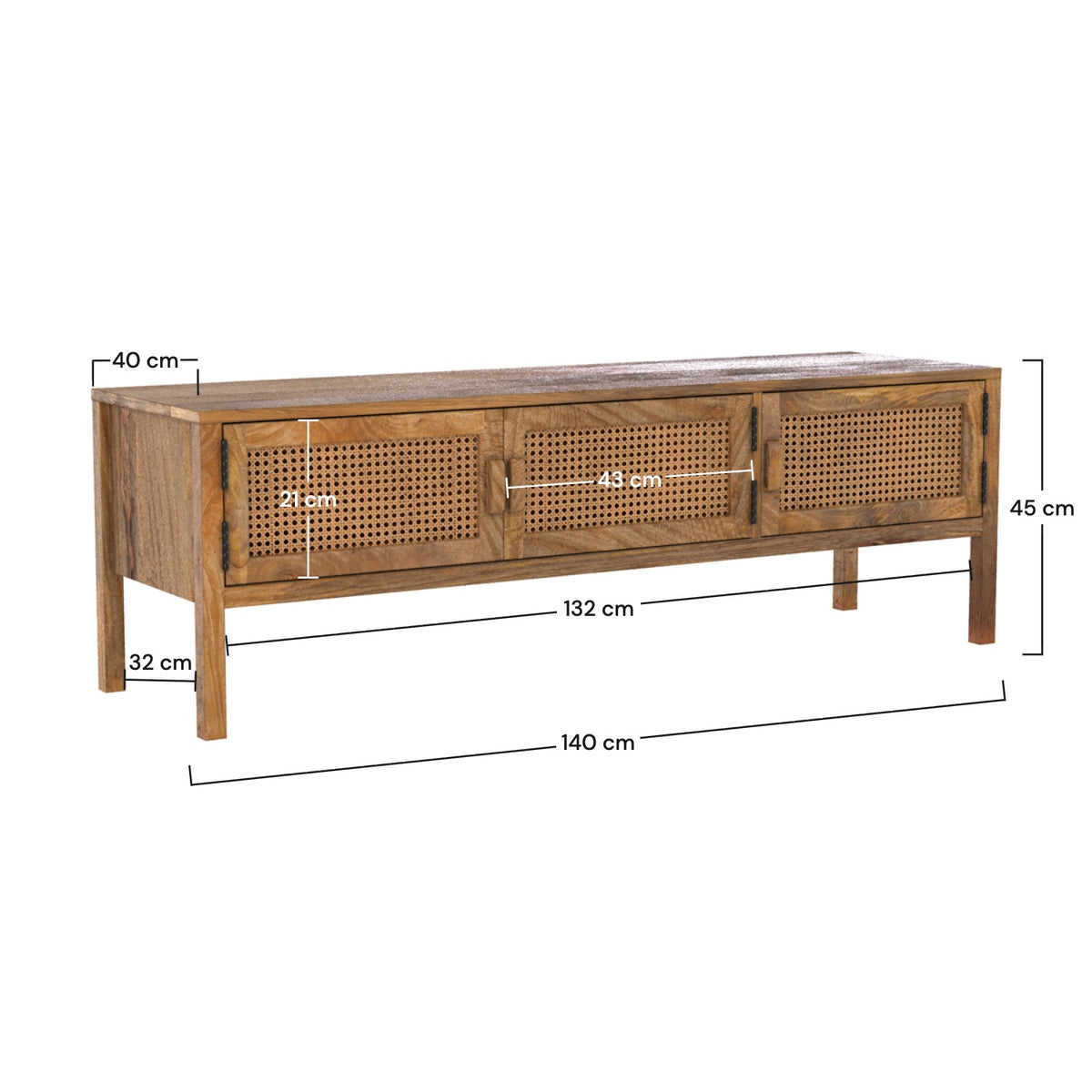 Porta TV Tiki 140 cm