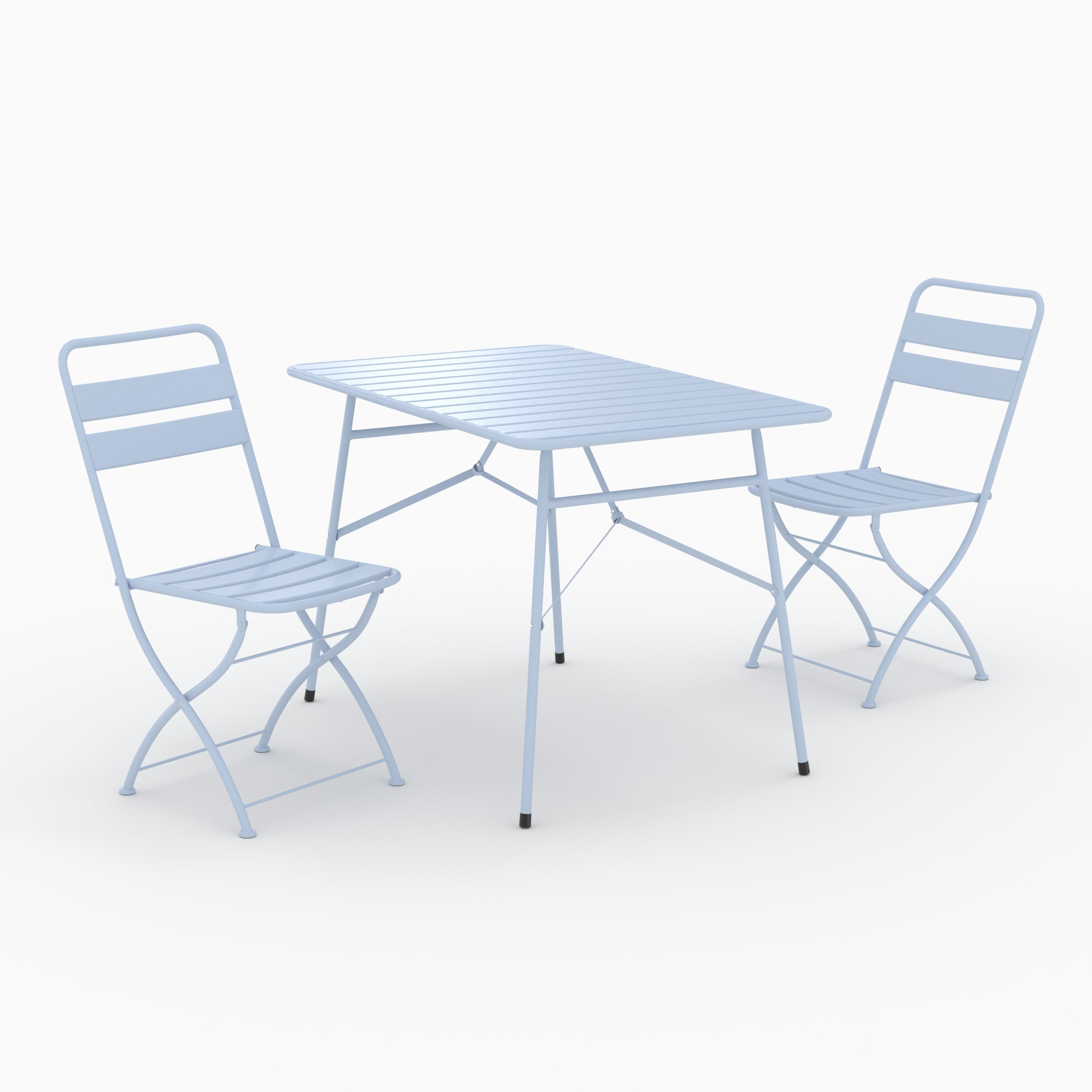 Mobilier de jardin Yumi table et 4 chaises pliantes bleu