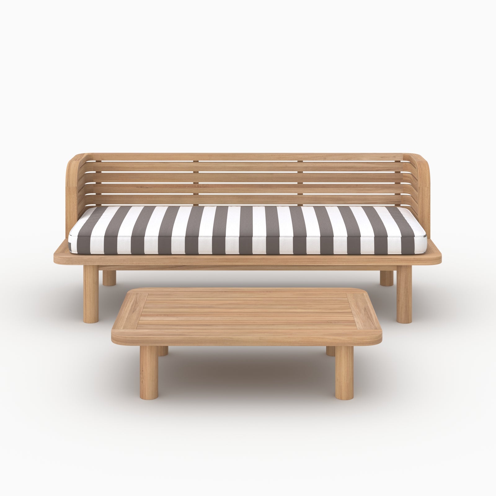Mobilier extérieur Kilda 2 places canapé rayures grises