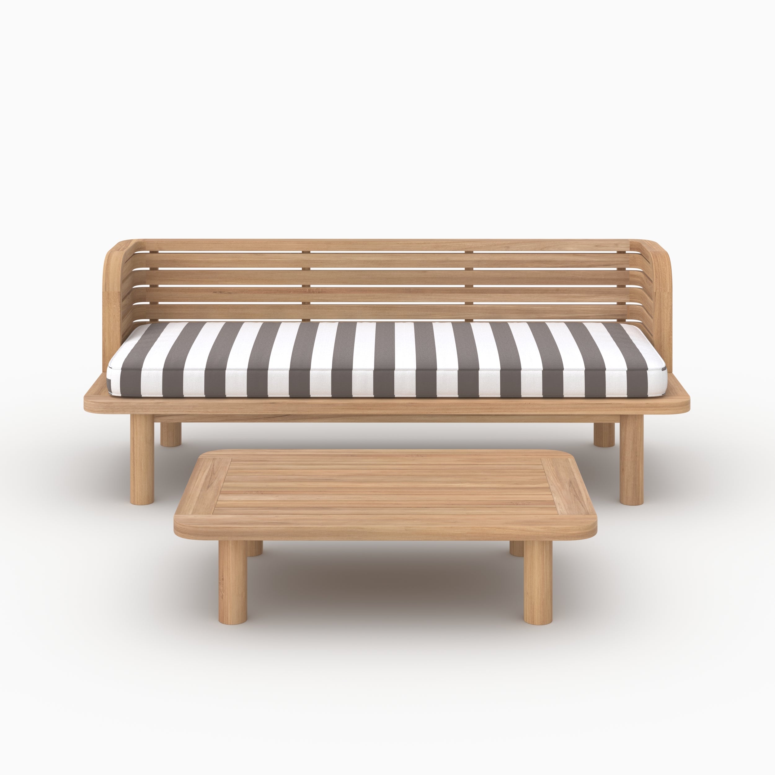 Mobilier extérieur Kilda 2 places canapé rayures grises