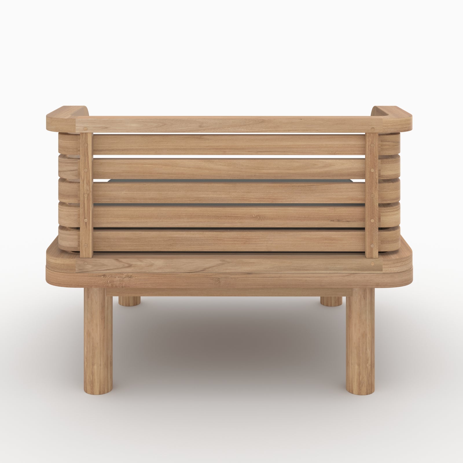 Mobilier jardin fauteuil Kilda teck massif coussin gris