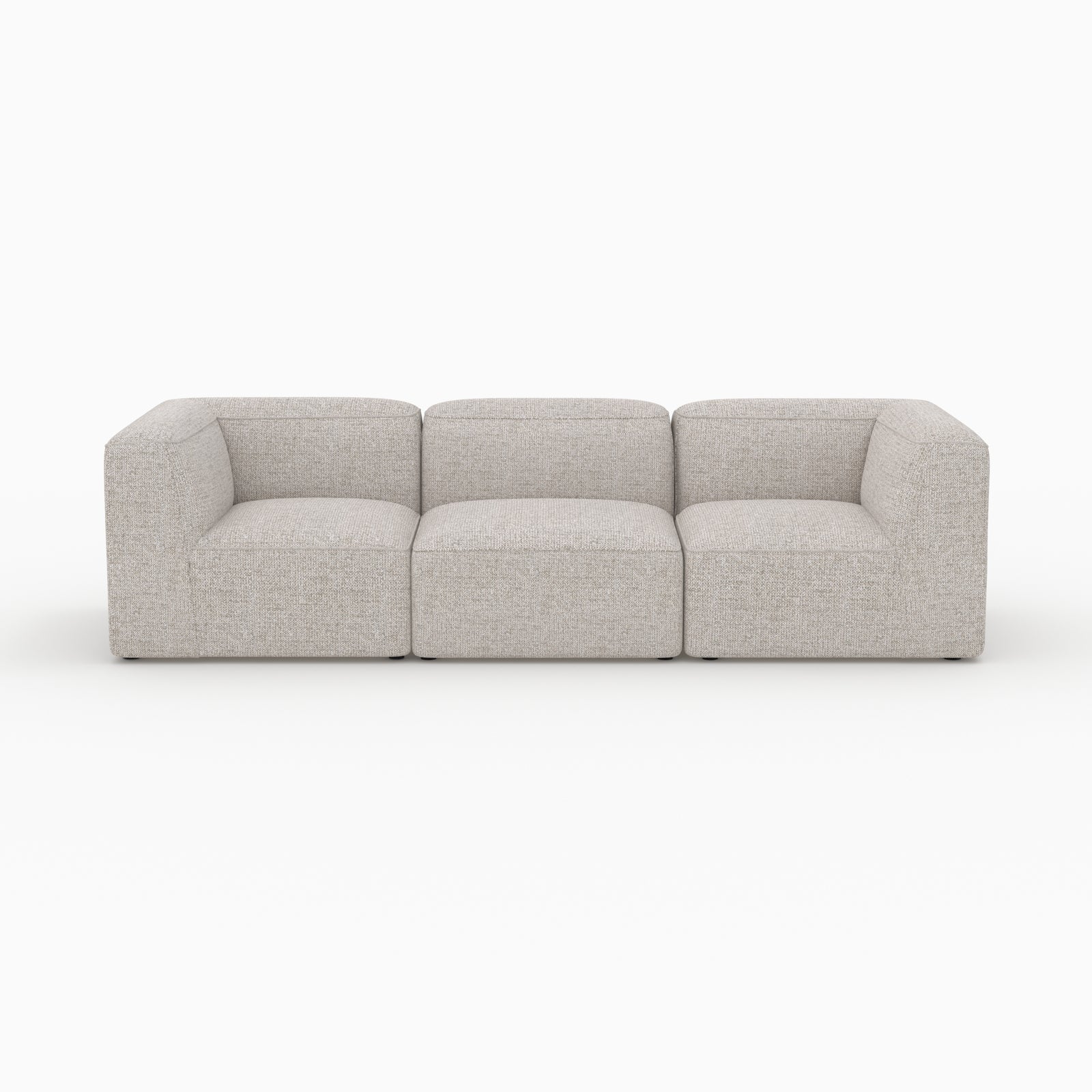 Mobilier salon canapé Hestia 3 places tissu beige droit
