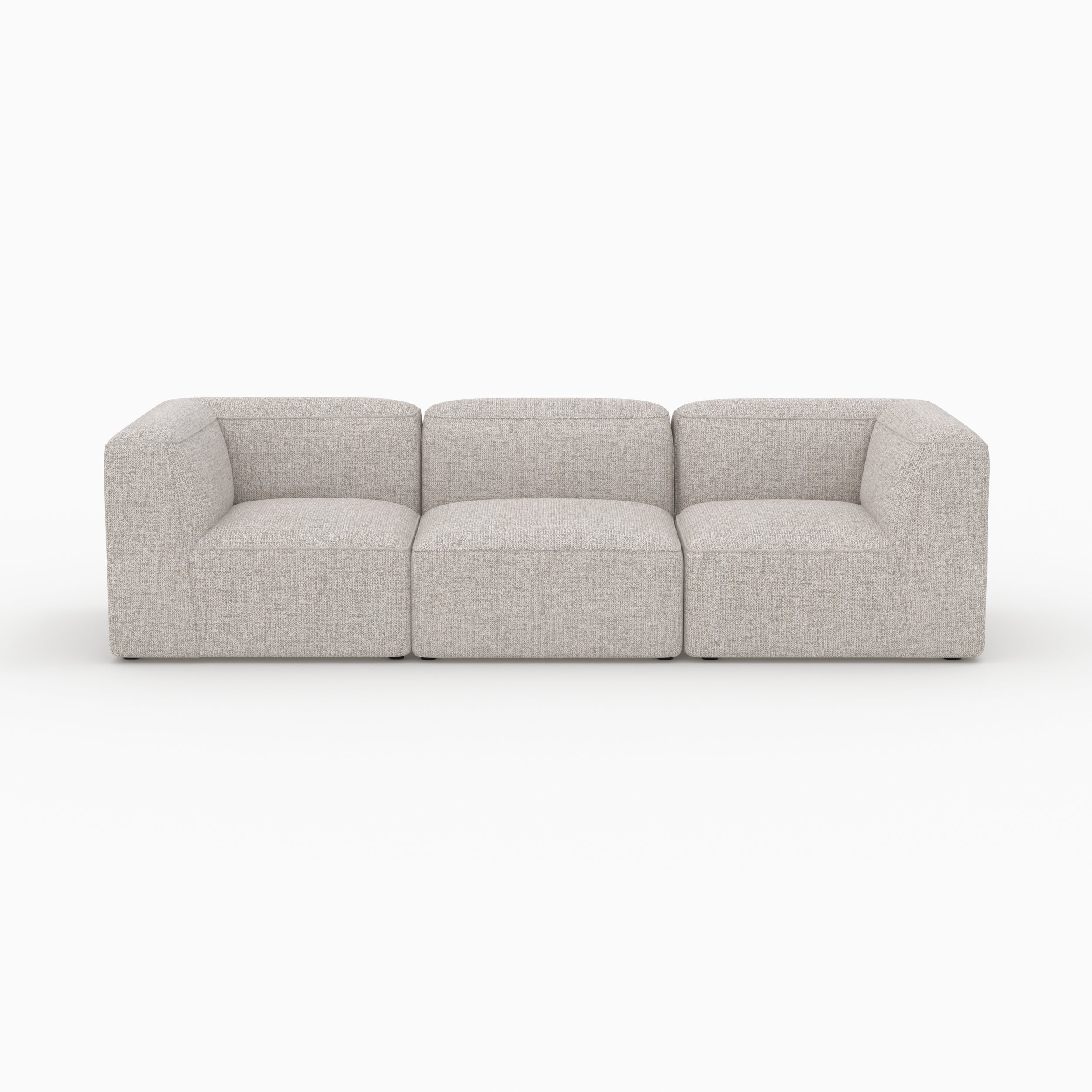 Mobilier salon canapé Hestia 3 places tissu beige droit