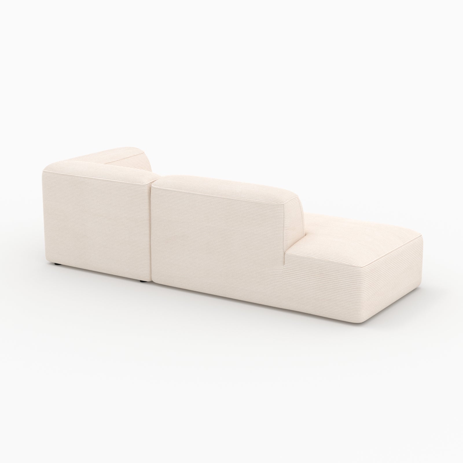 Mobilier salon Mina canapé angle droit blanc 4 places