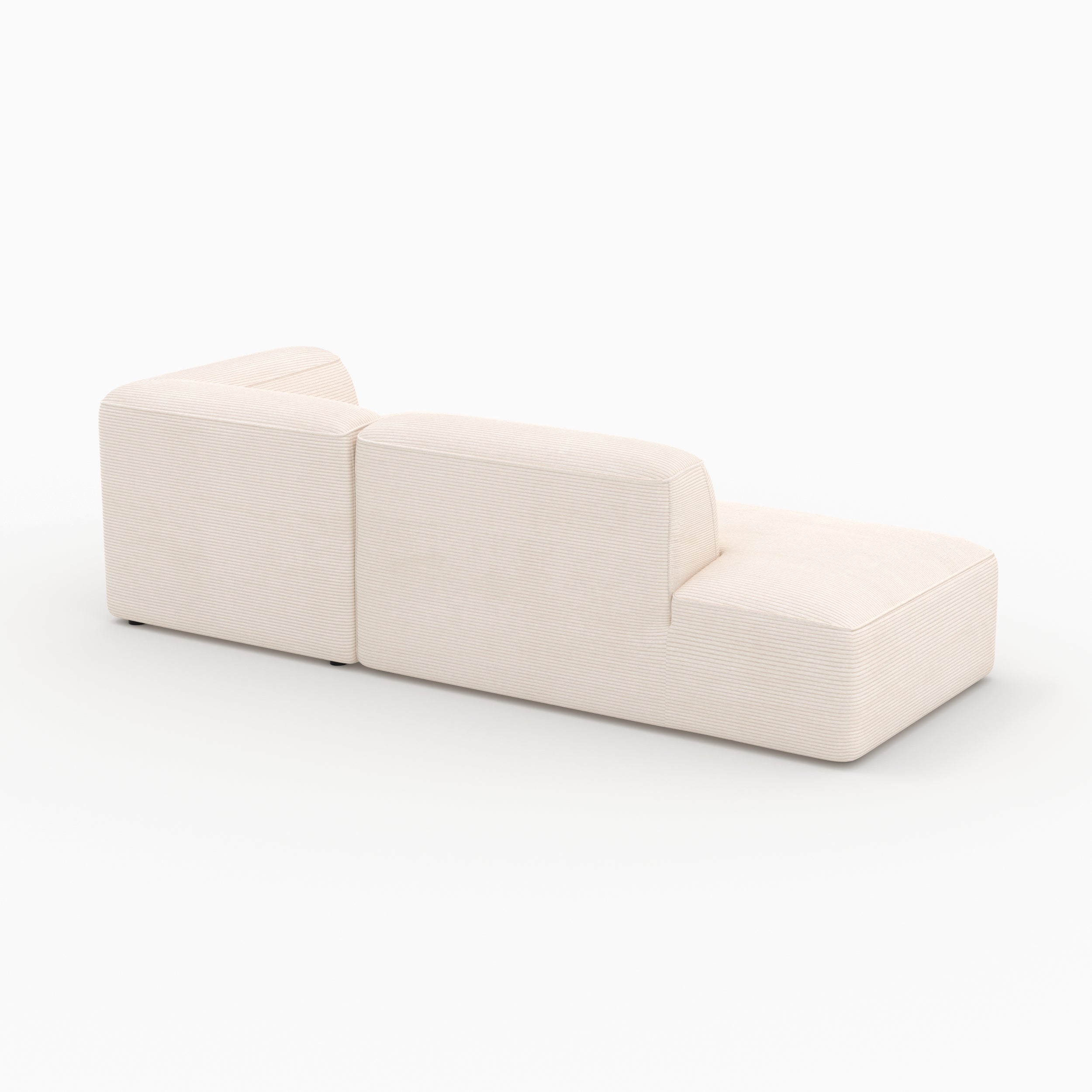 Mobilier salon Mina canapé angle droit blanc 4 places