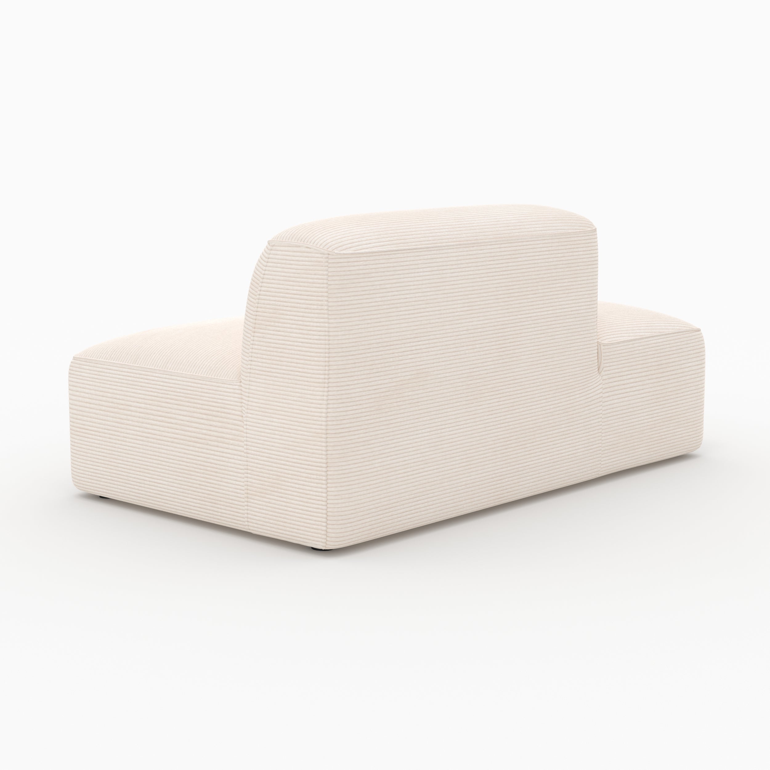 Modulable canapé méridienne dossier droit Mina velours blanc