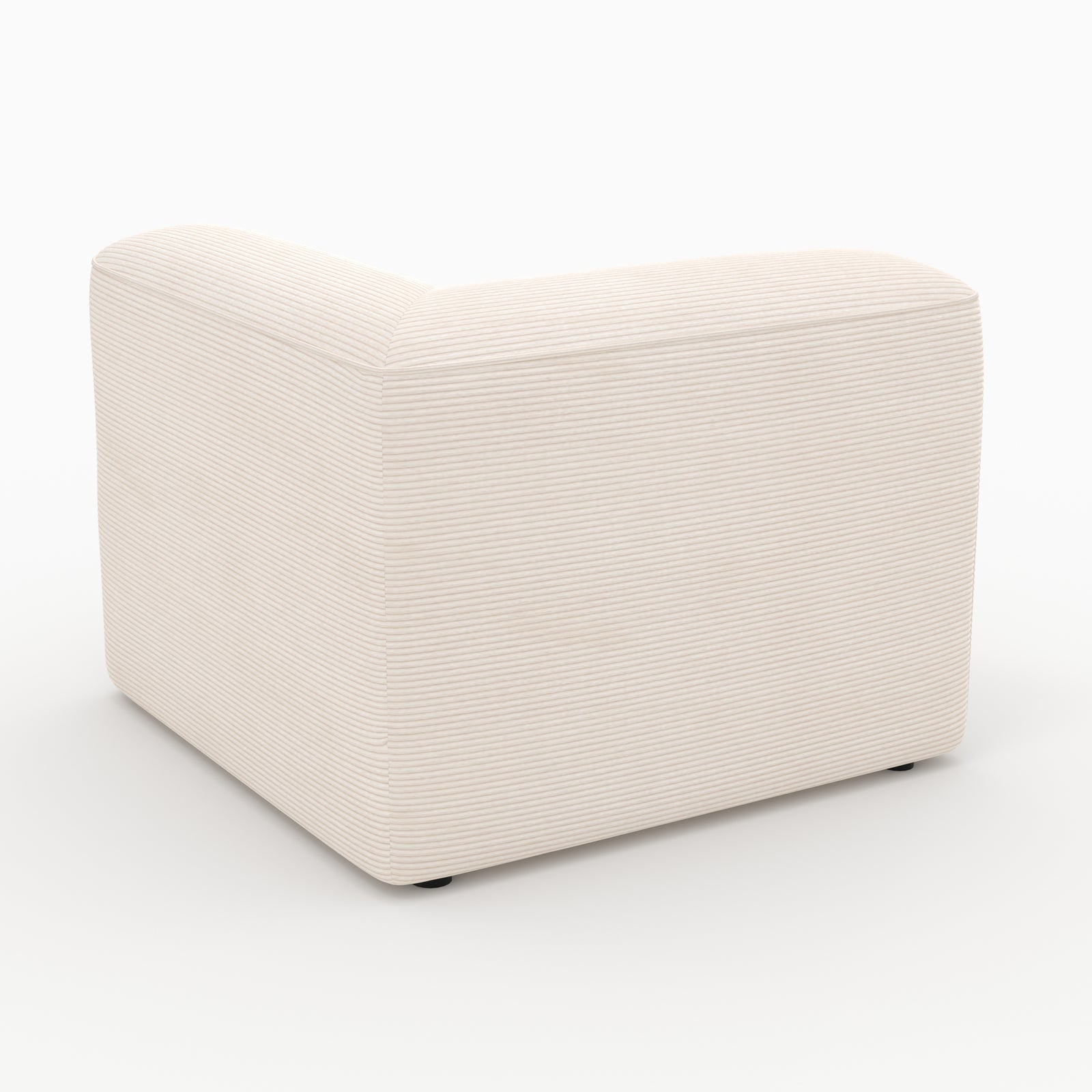 Module angle droit Mina canapé velours blanc cassé cocooning