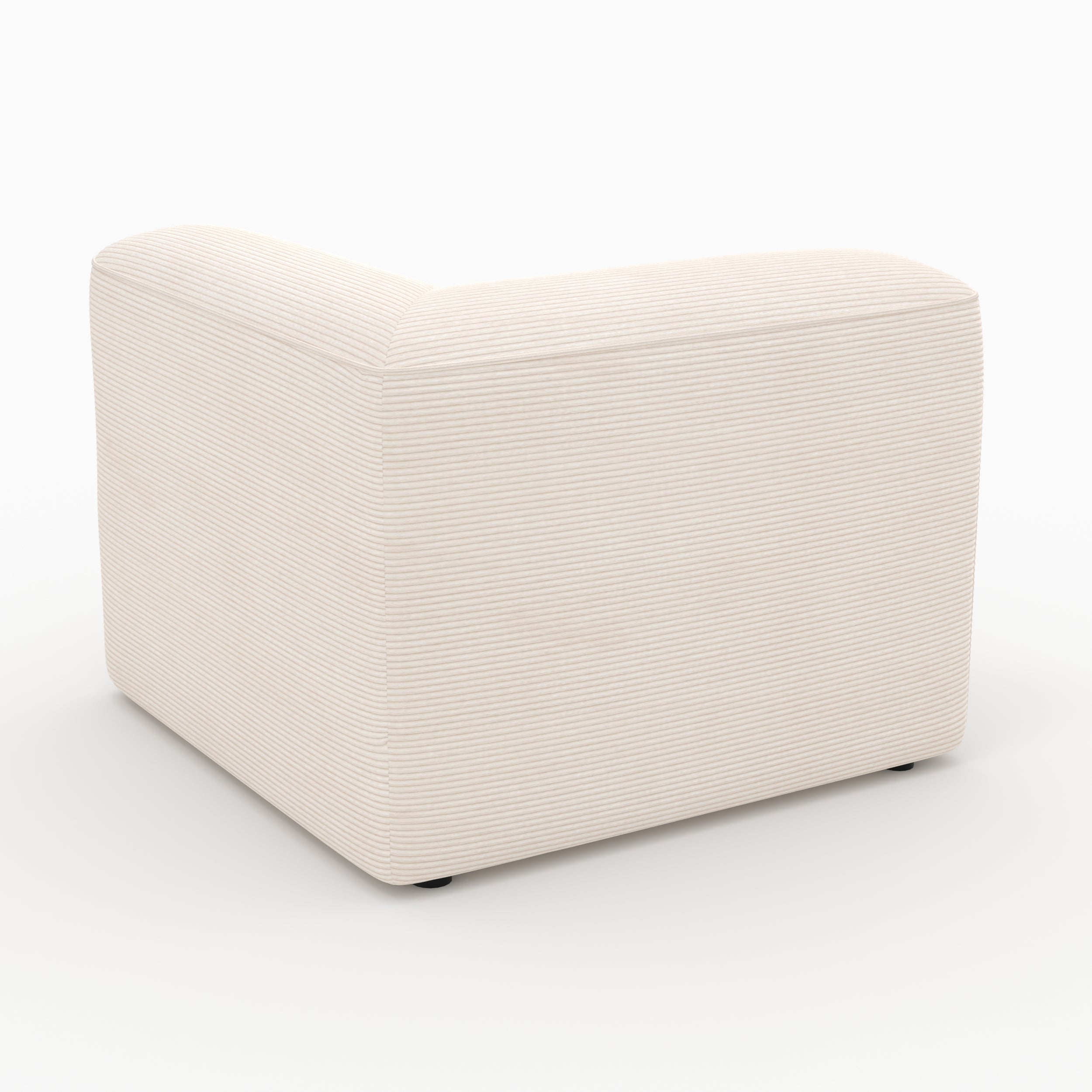 Module angle droit Mina canapé velours blanc cassé cocooning