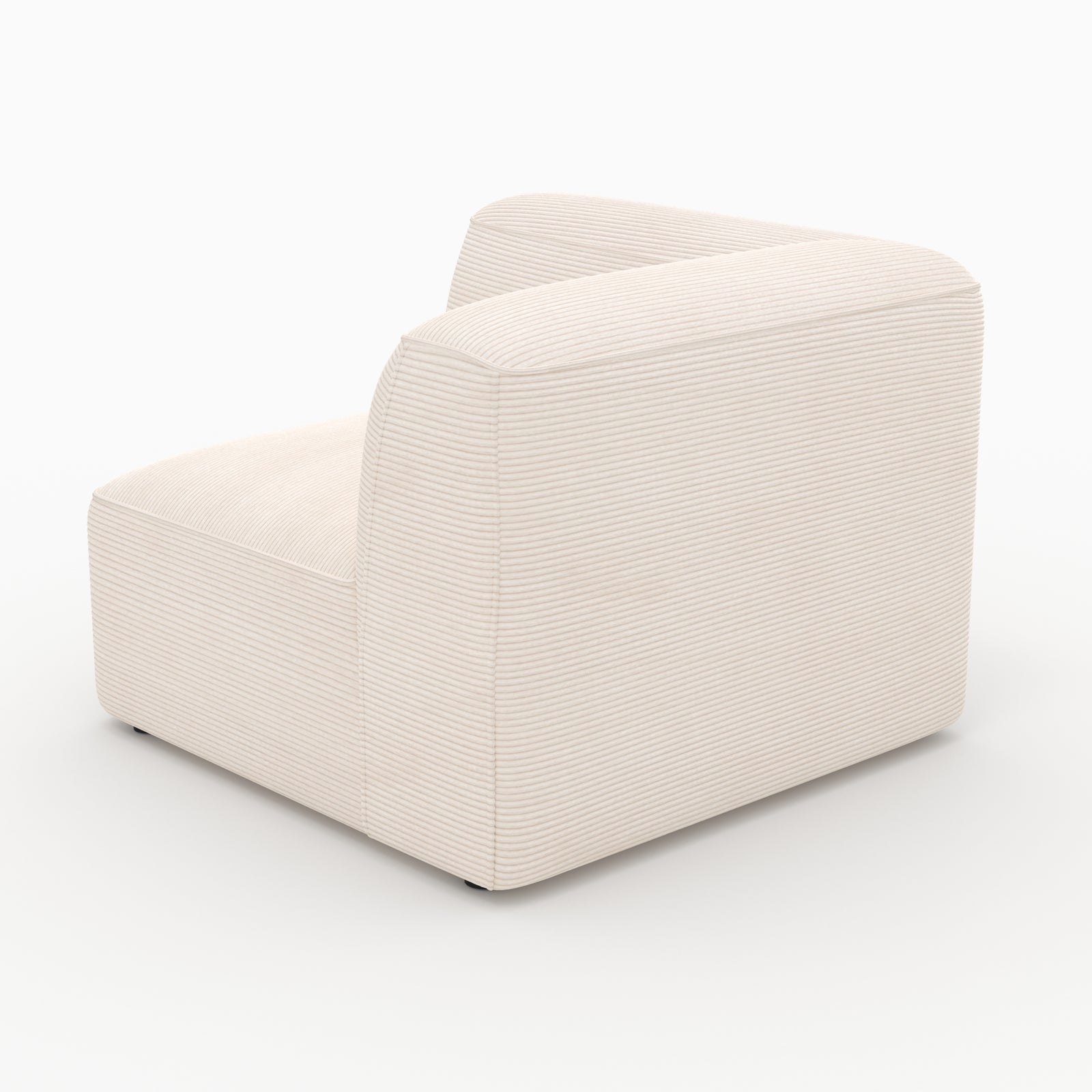 Module angle gauche Mina velours blanc cassé canapé cocooning