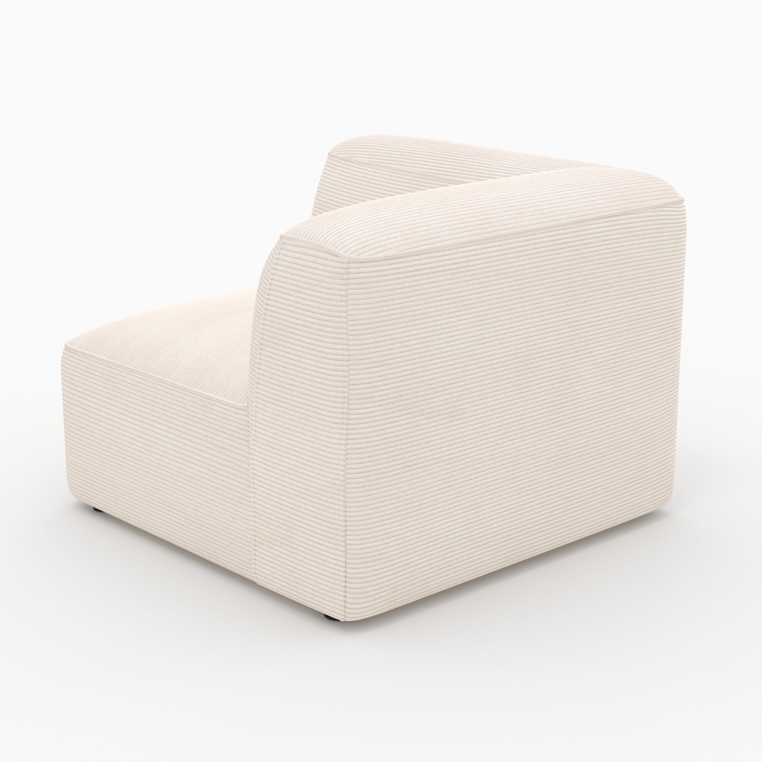 Module angle gauche Mina velours blanc cassé canapé cocooning