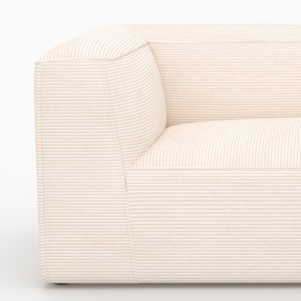 Module méridienne angle droit Mina canapé modulable velours blanc