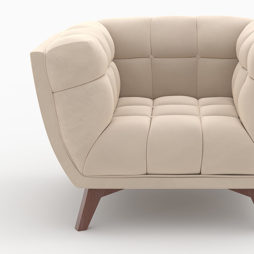Mona set canapé fauteuil beige velours 4 places
