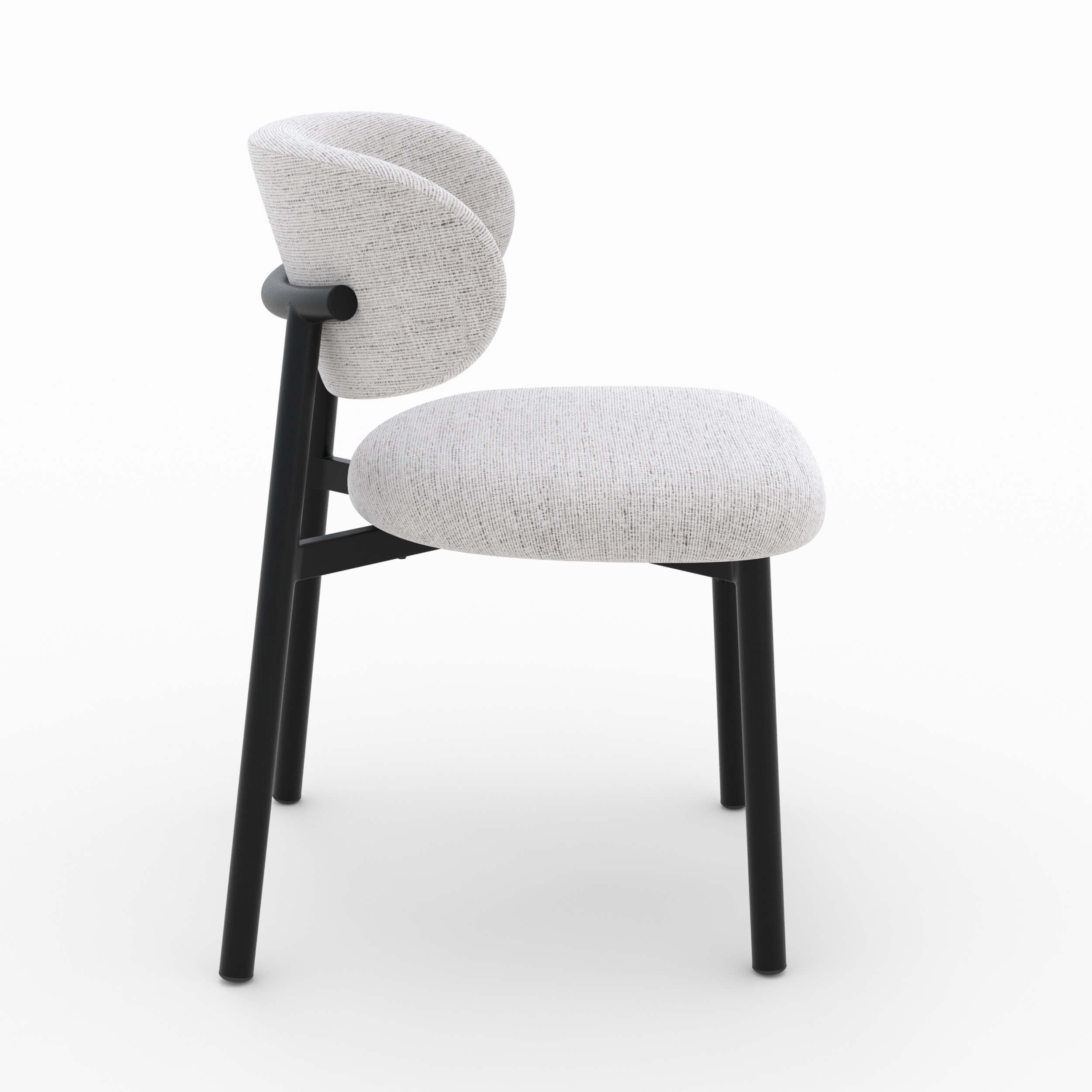 nao sedia in tessuto grigio chiaro Cina set di 2