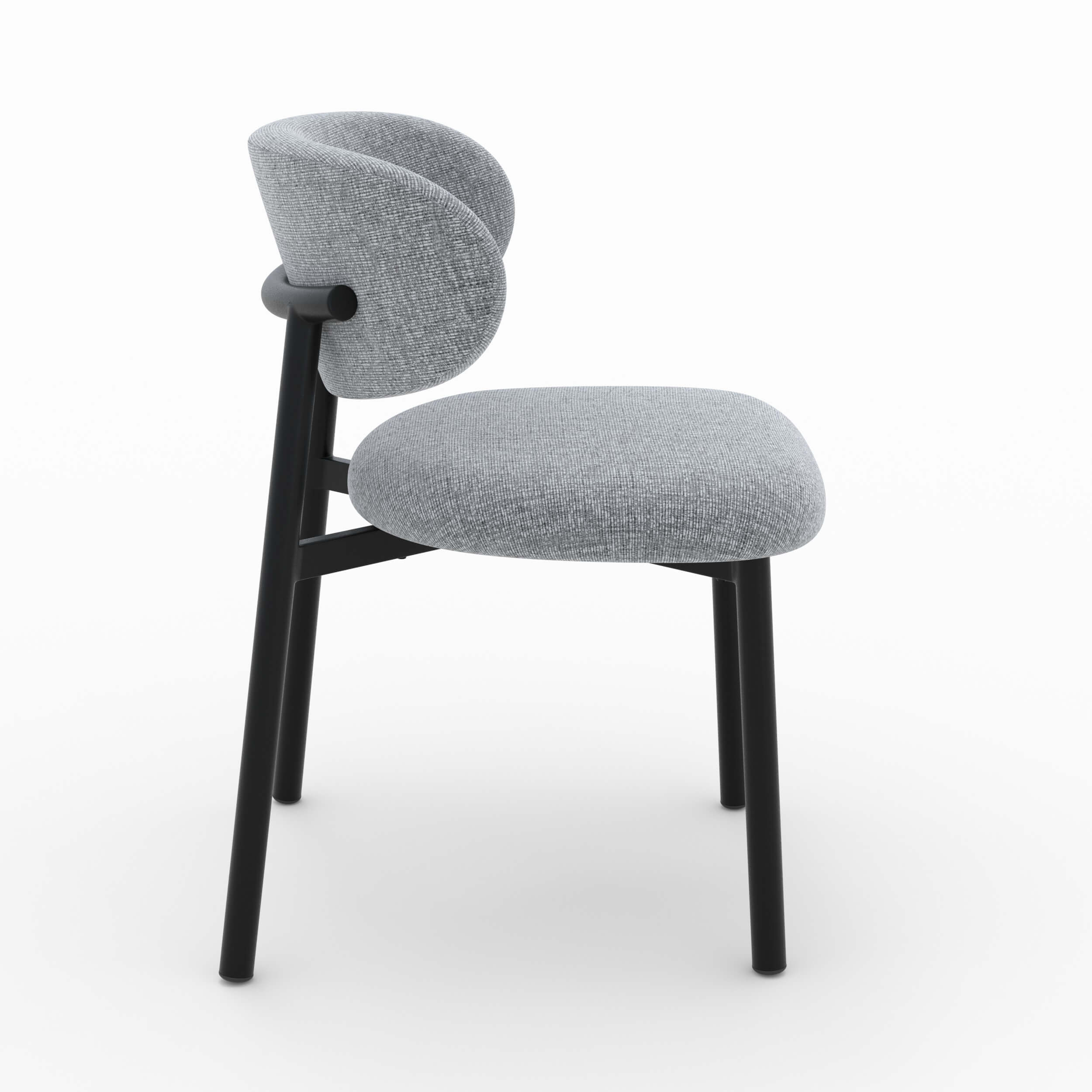 nao sedia in tessuto grigio scuro Cina set di 2