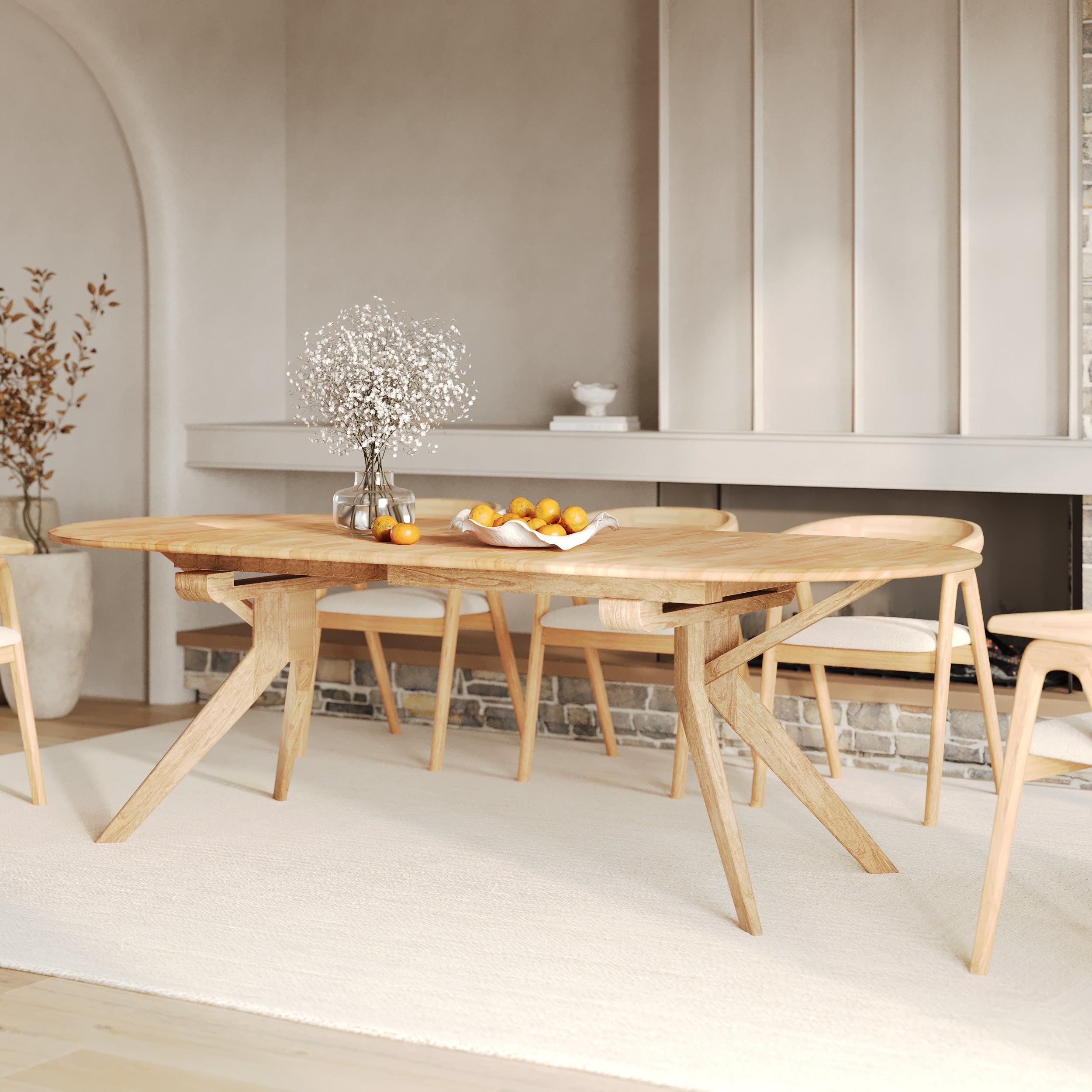 oli table bois clair extensible rdv deco
