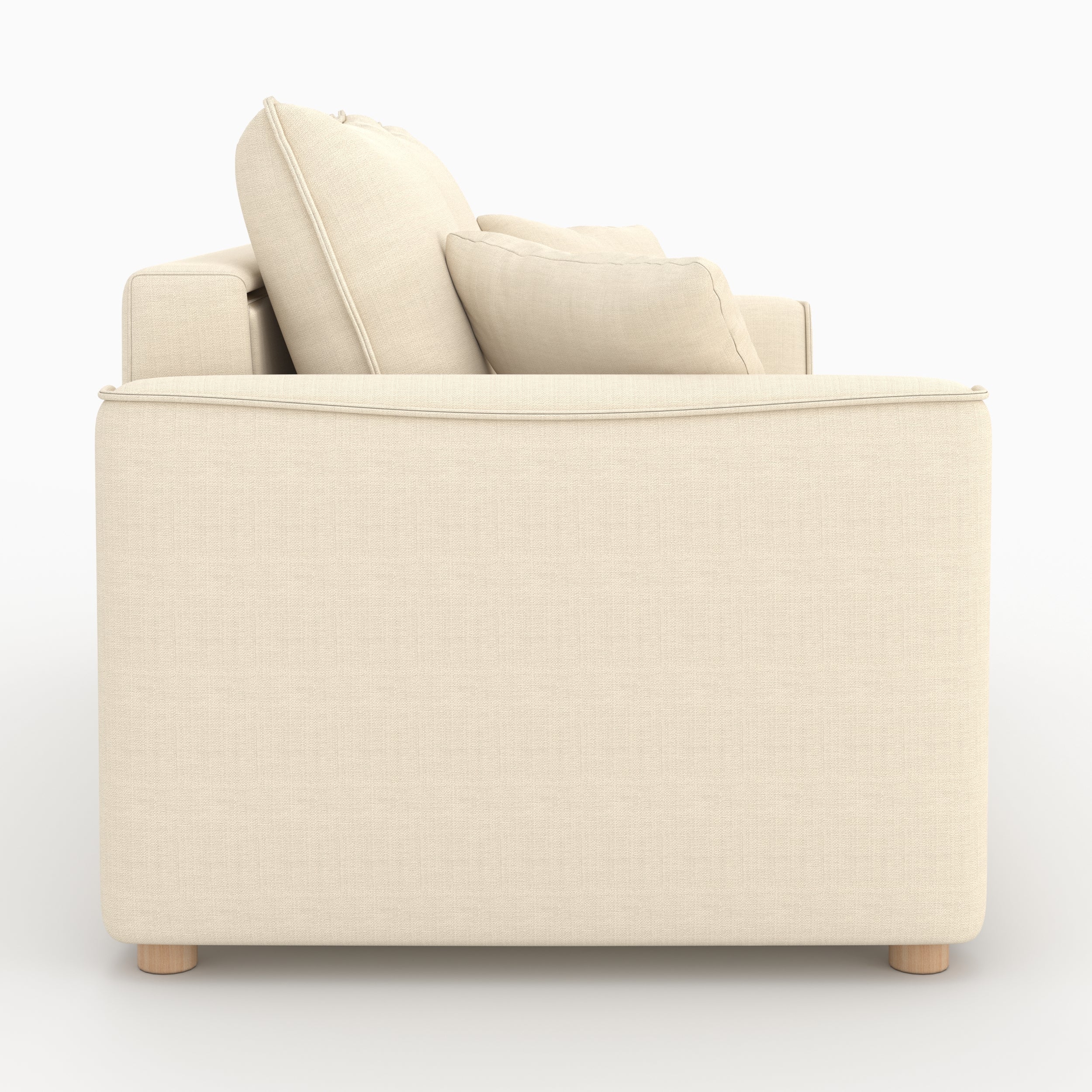 canapé convertible 2 places Olympe en tissu beige texturé