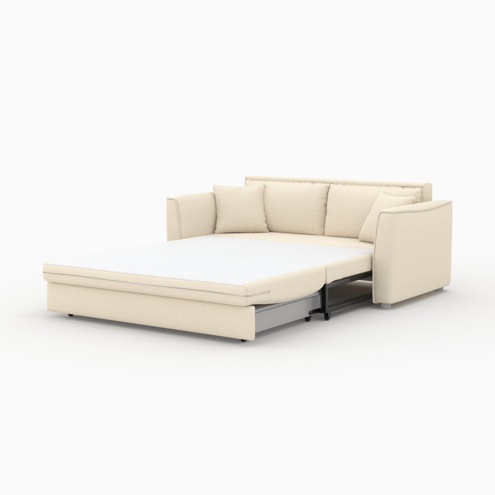 canapé letto 2 posti in tessuto beige texture