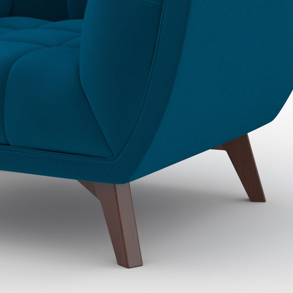 pack 3 places canape et fauteuil en velours bleu mona