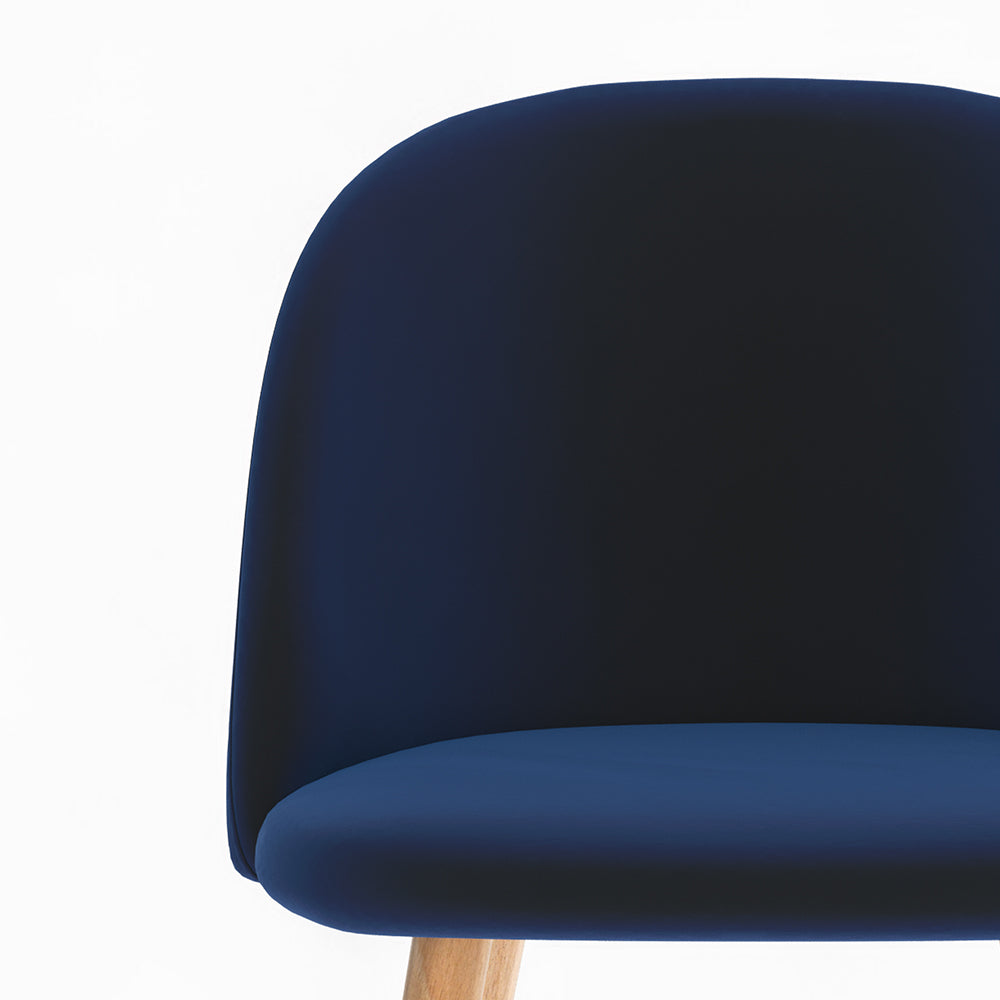 set da 4 sedie cozy velluto blu scuro e blu