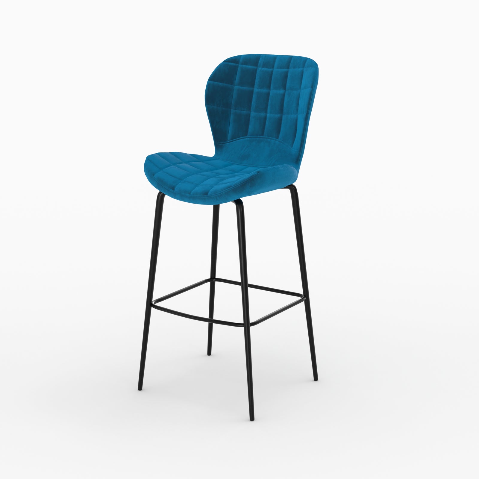 Pack da 4 sedie da bar in velluto giallo e blu 75 cm mazzia