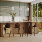 pack 4 chaises de bar marron clair et fonce henrik
