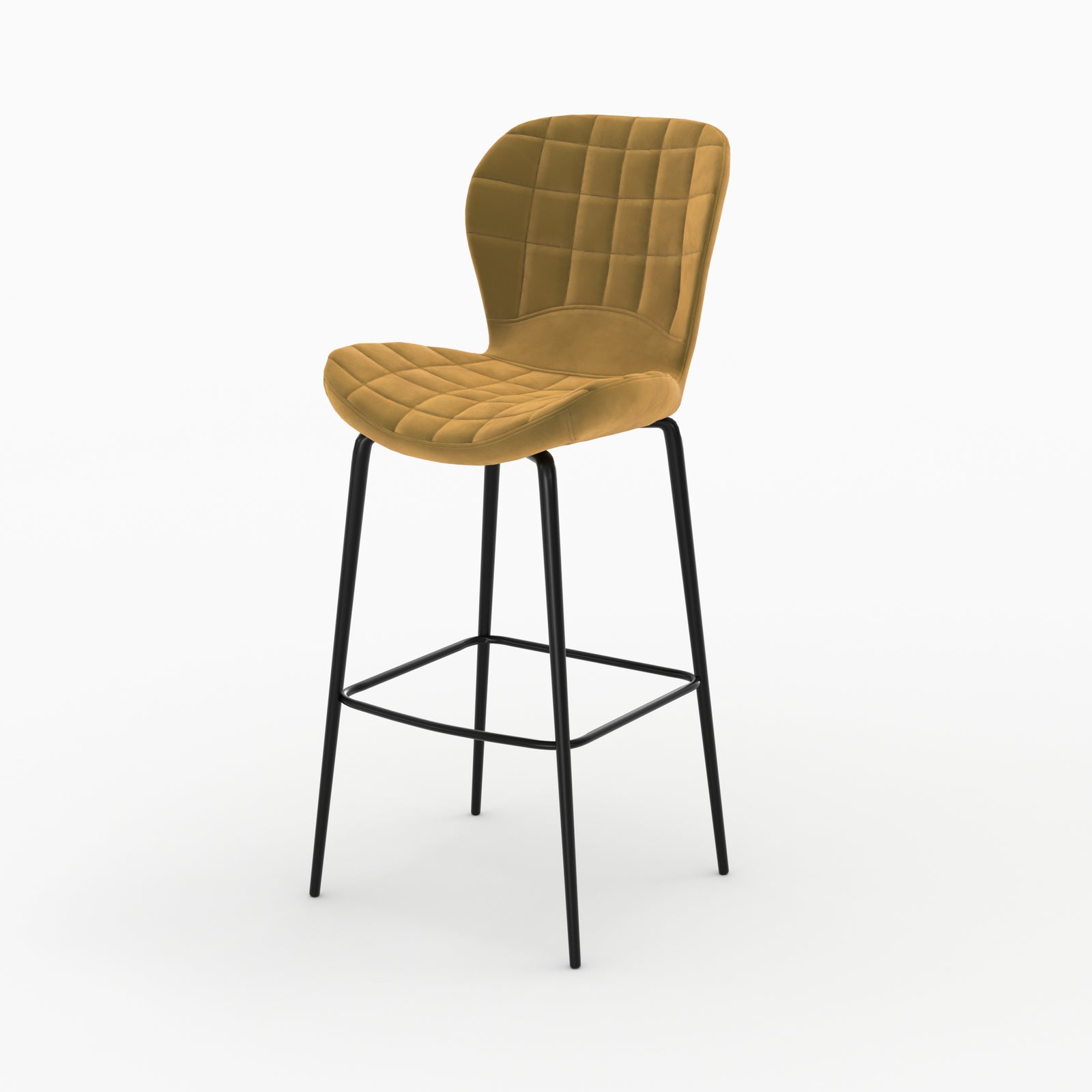 Pack da 4 sedie da bar mazzia in velluto giallo e blu 75 cm
