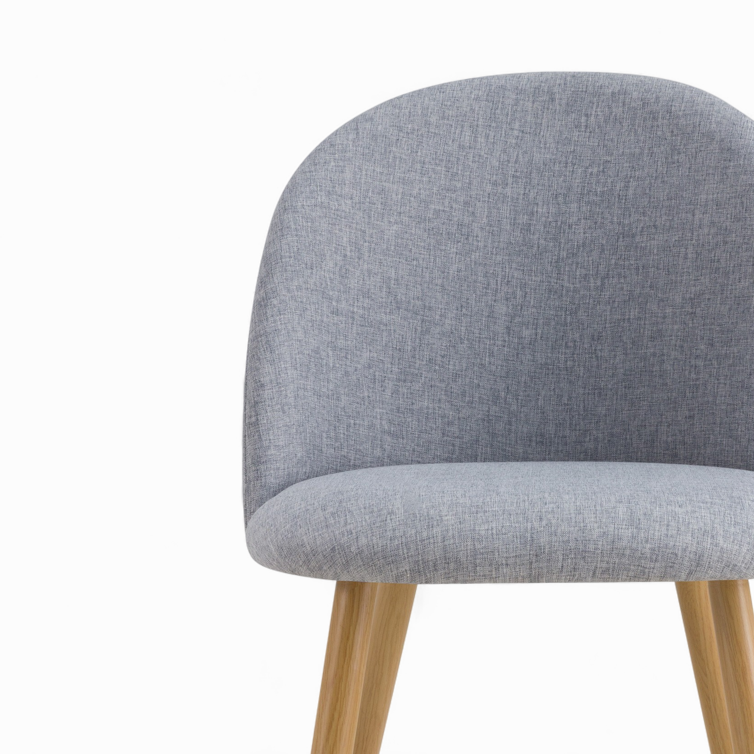 set di 4 sedie in tessuto grigio scuro e chiaro cozy