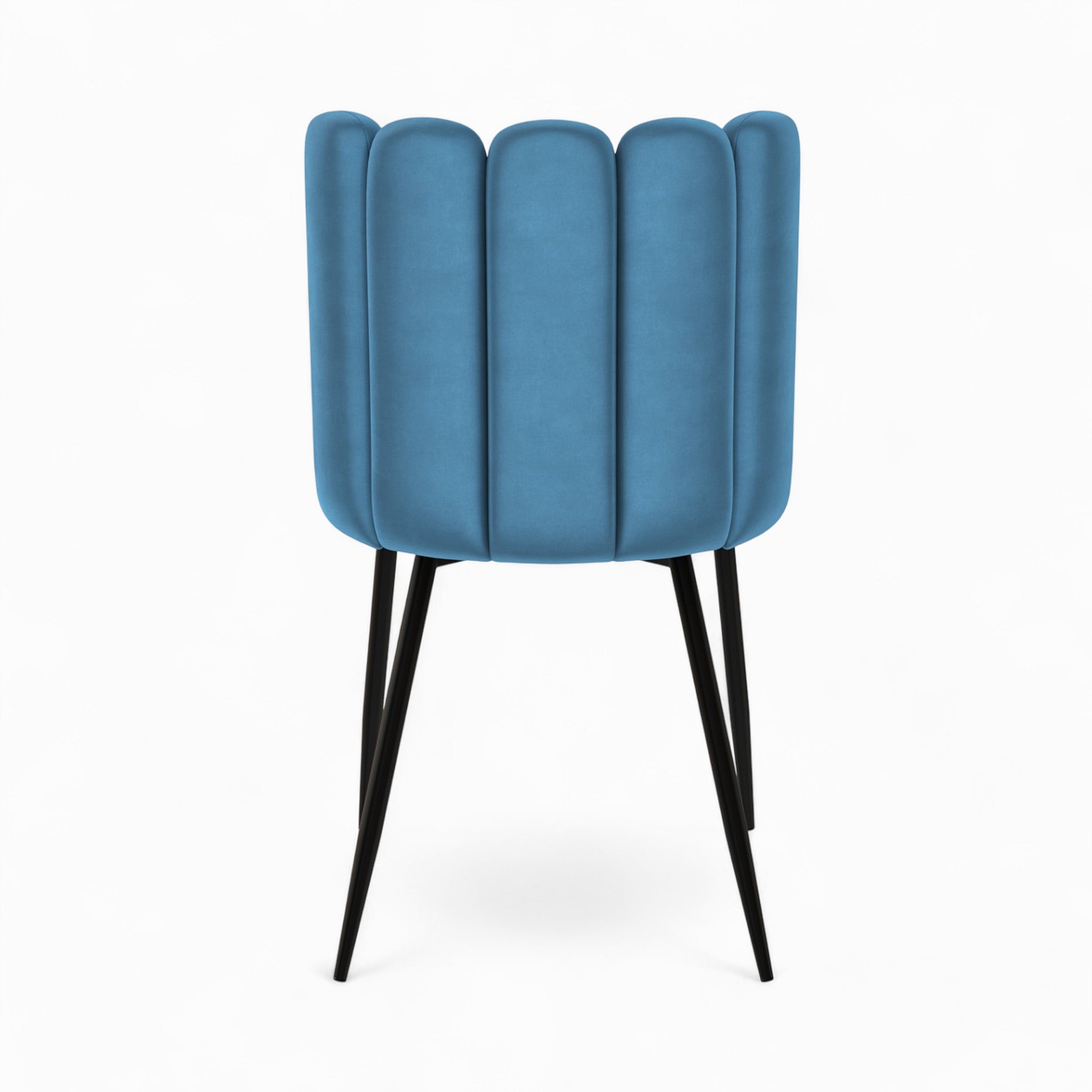 pack 4 chaises rosy velours bleu et jaune