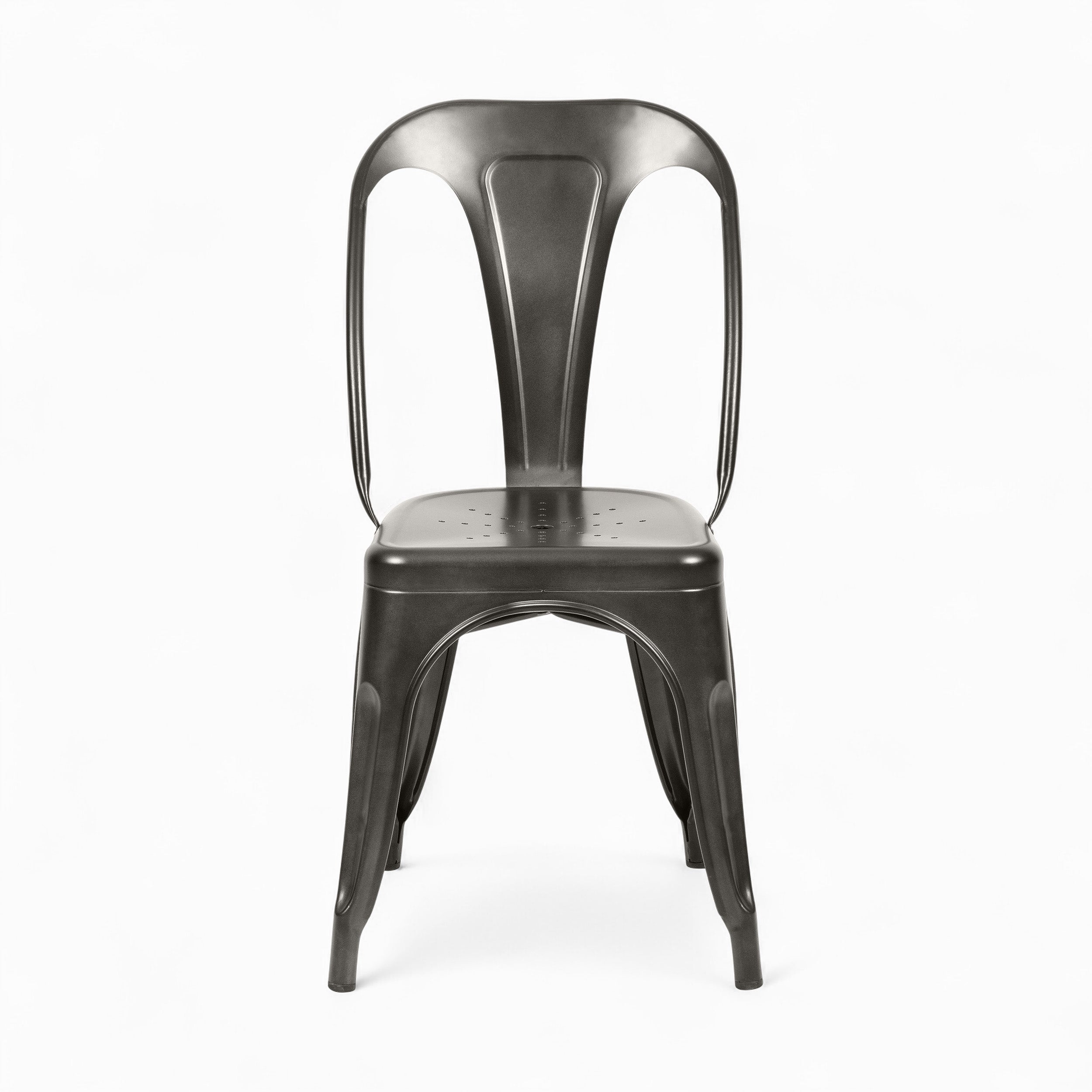 pack chaises metal 4 indus gris chrome anthracite rendez vous deco