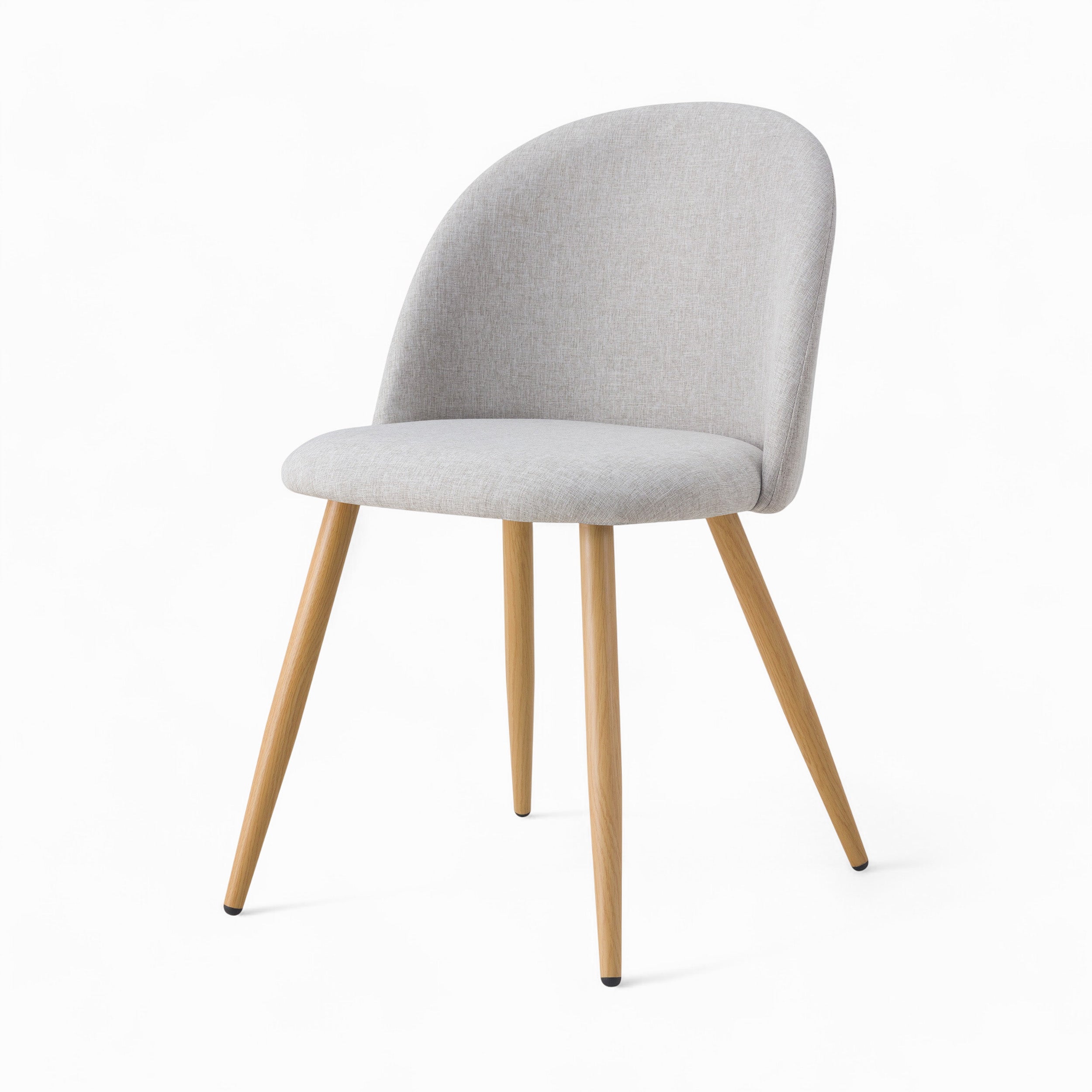set tavolo e sedie per 4 persone in legno e tessuto taupe
