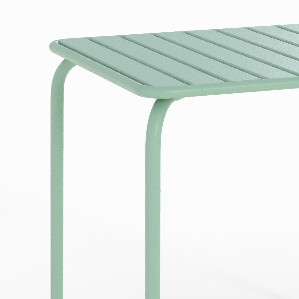 pack table et chaises jardin yumi en metal vert carree