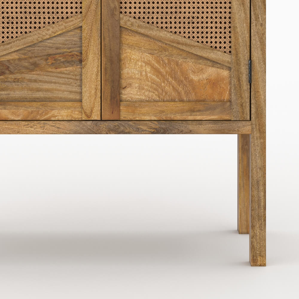 pack tiki 1 commode et 1 armoire en bois et cannage