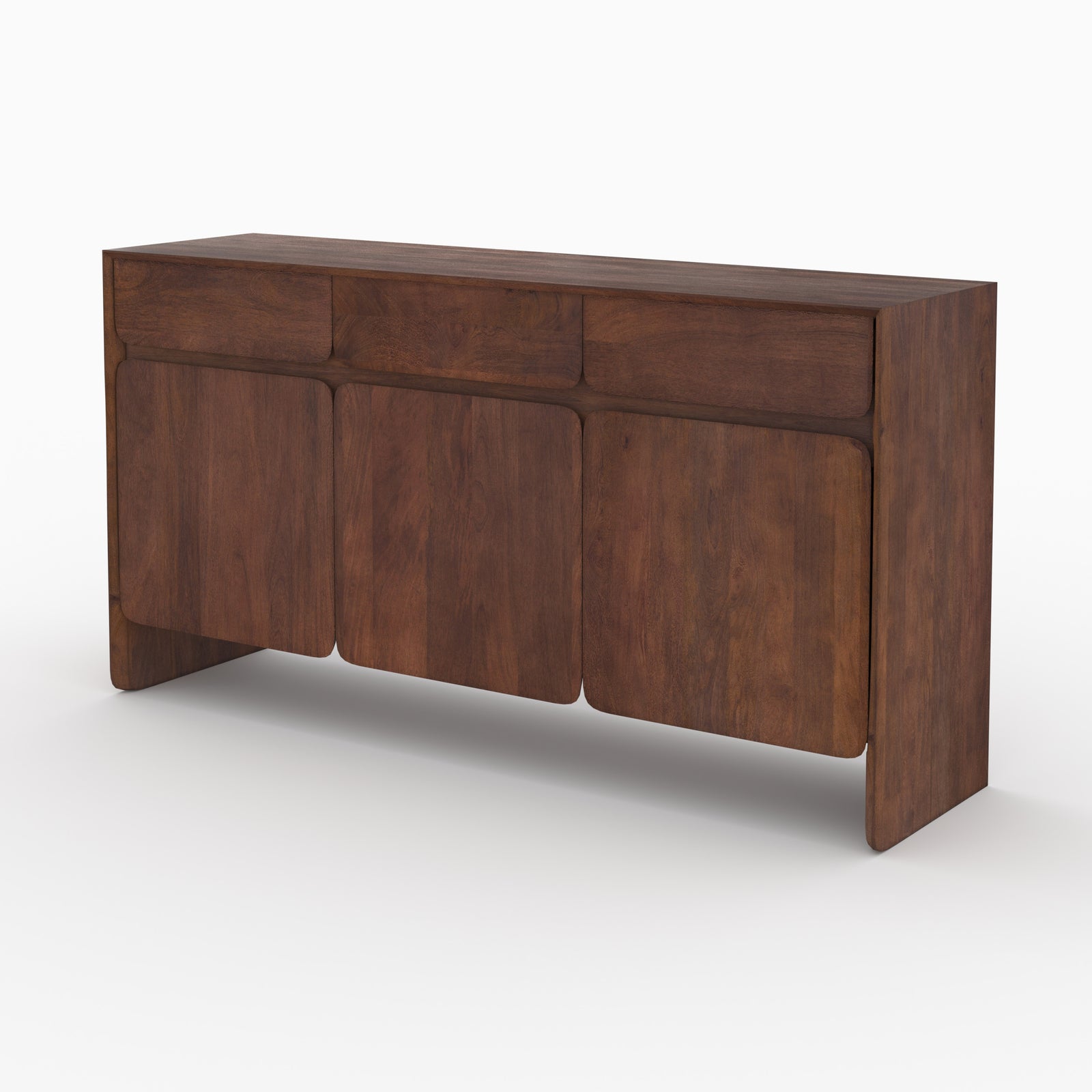 paco buffet en bois de manguier avec 3 portes et 3 tiroirs