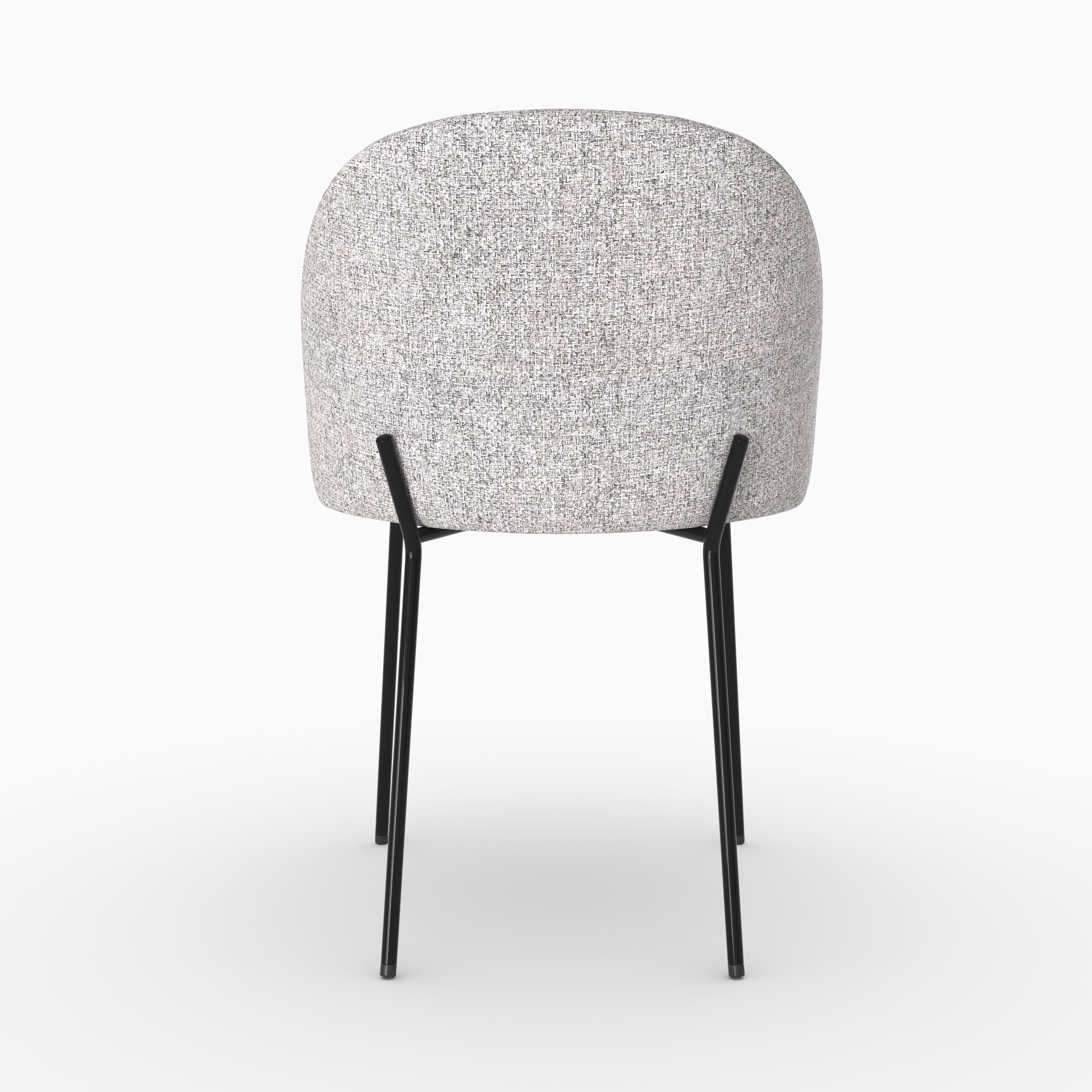 Paire chaises Karl tissu chiné clair gris