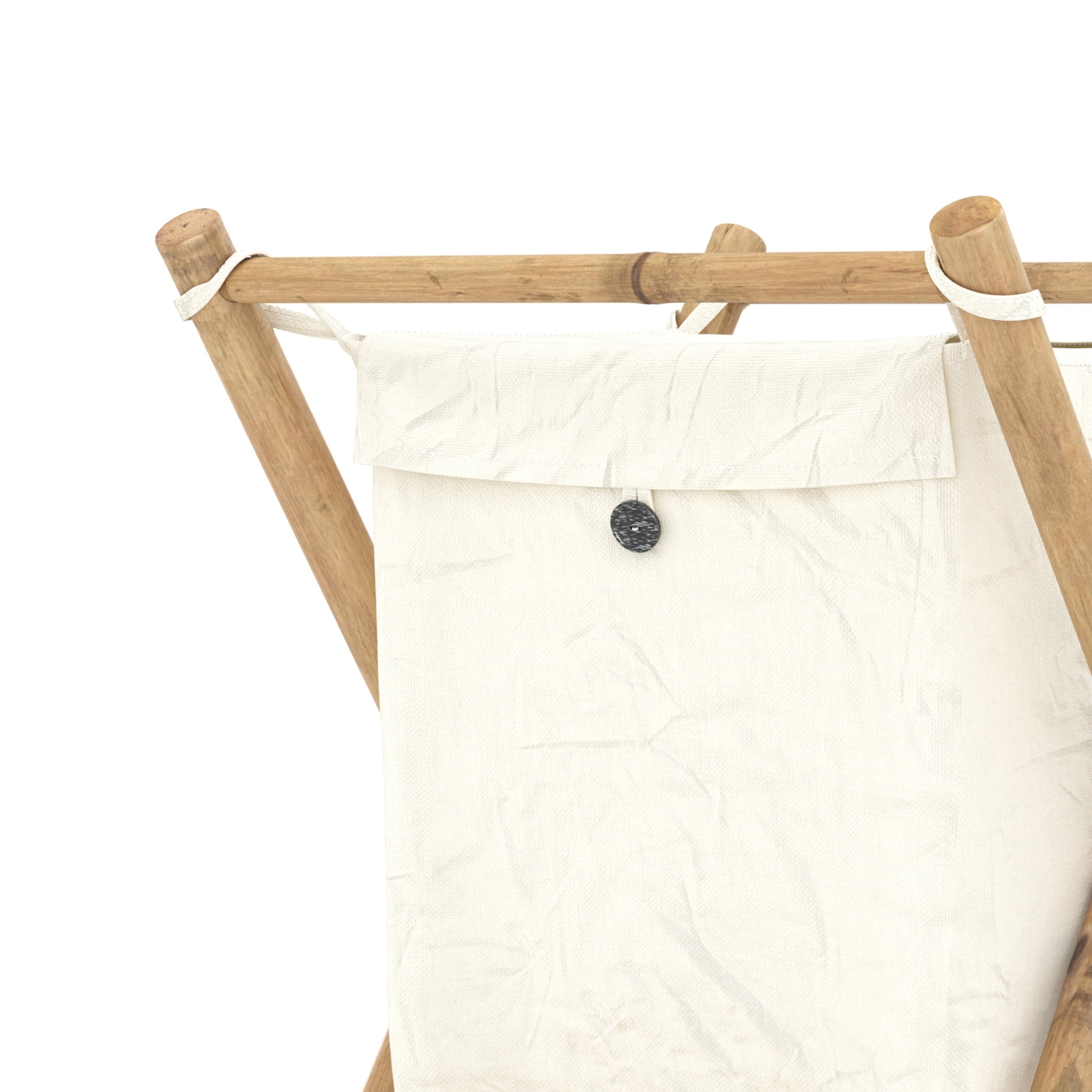Panier a linge Bami tissu blanc bambou