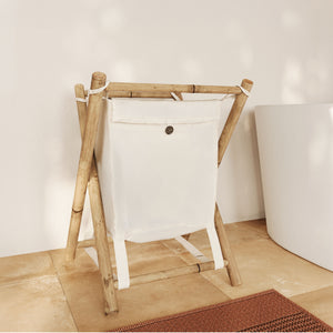 Panier linge bambou rotin
