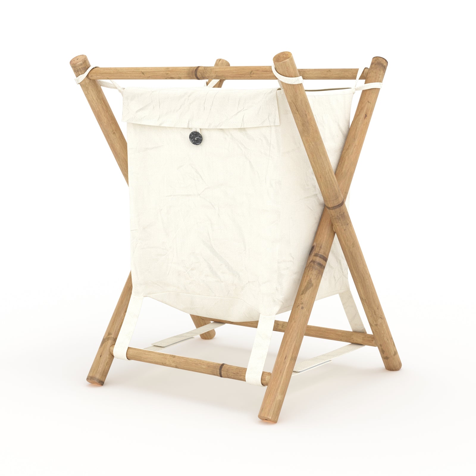 Panier linge Bami blanc en bambou
