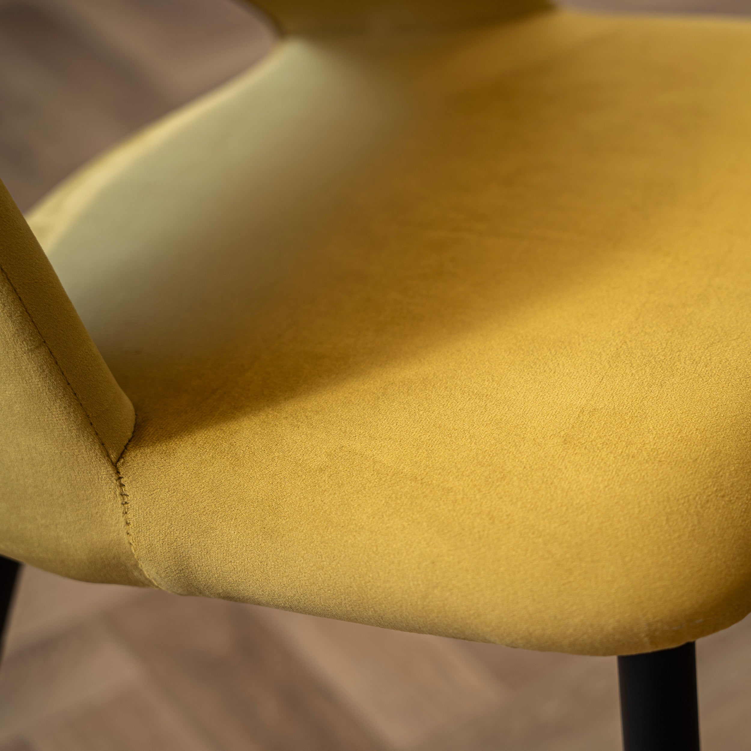 peneloppe sedia in velluto giallo set di 2