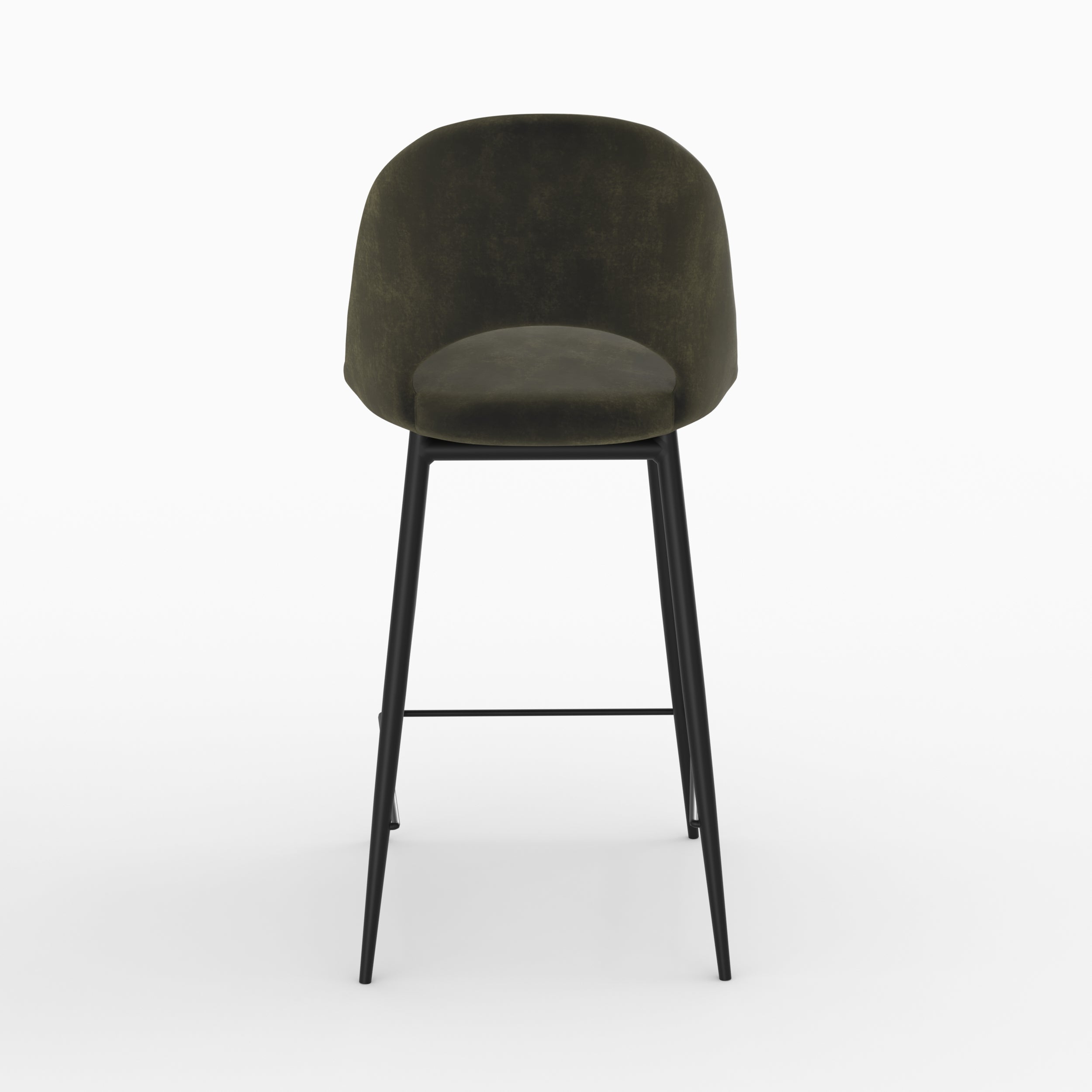peneloppe pack 4 chaises pour ilot central en velours vert et jaune 65 cm
