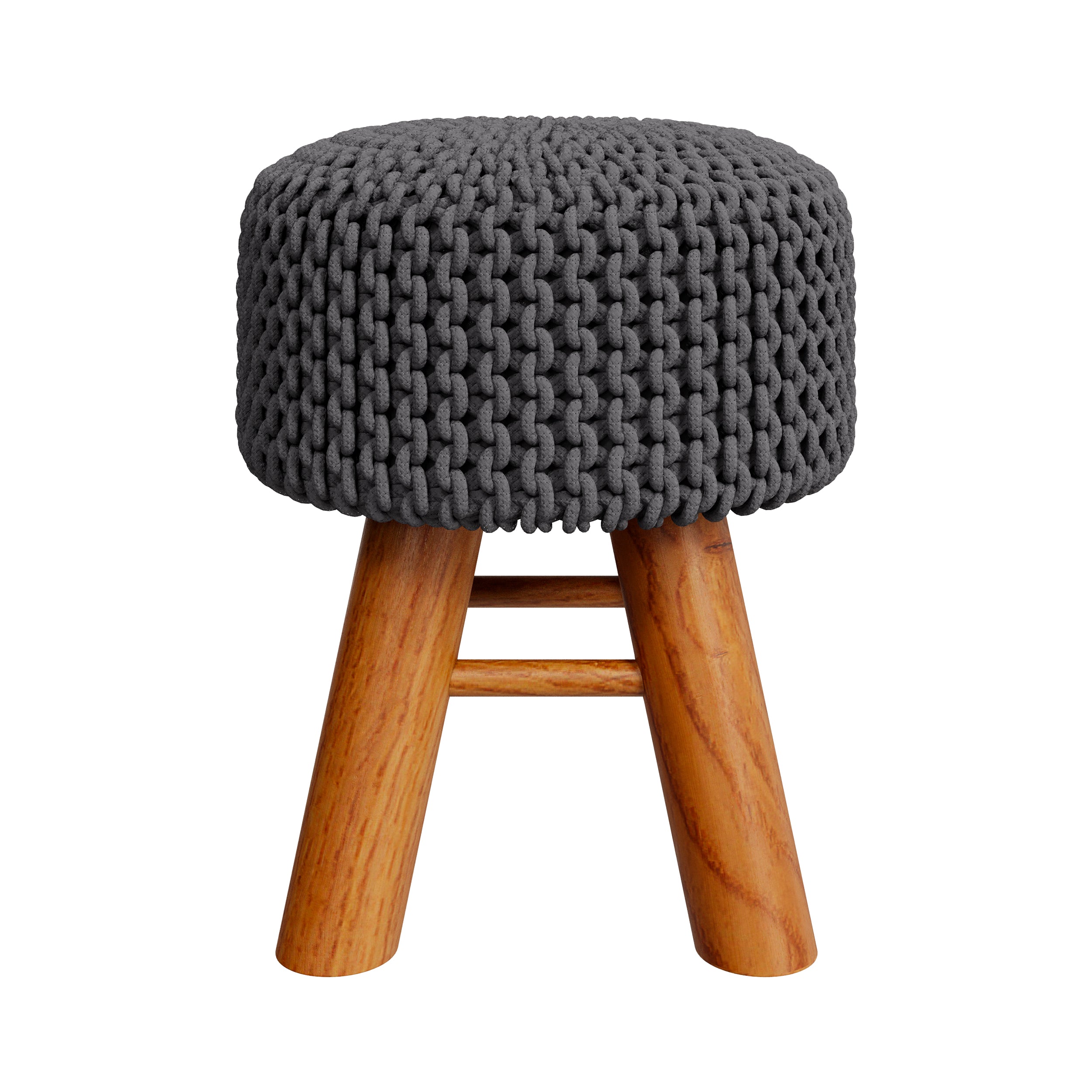 Taburete pequeño de punto Lisa gris oscuro