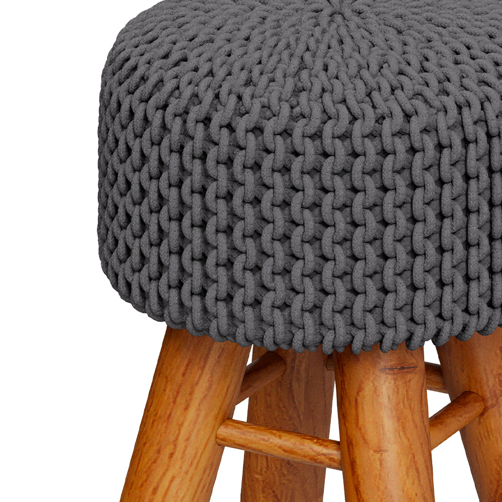 Taburete pequeño de punto Lisa gris oscuro